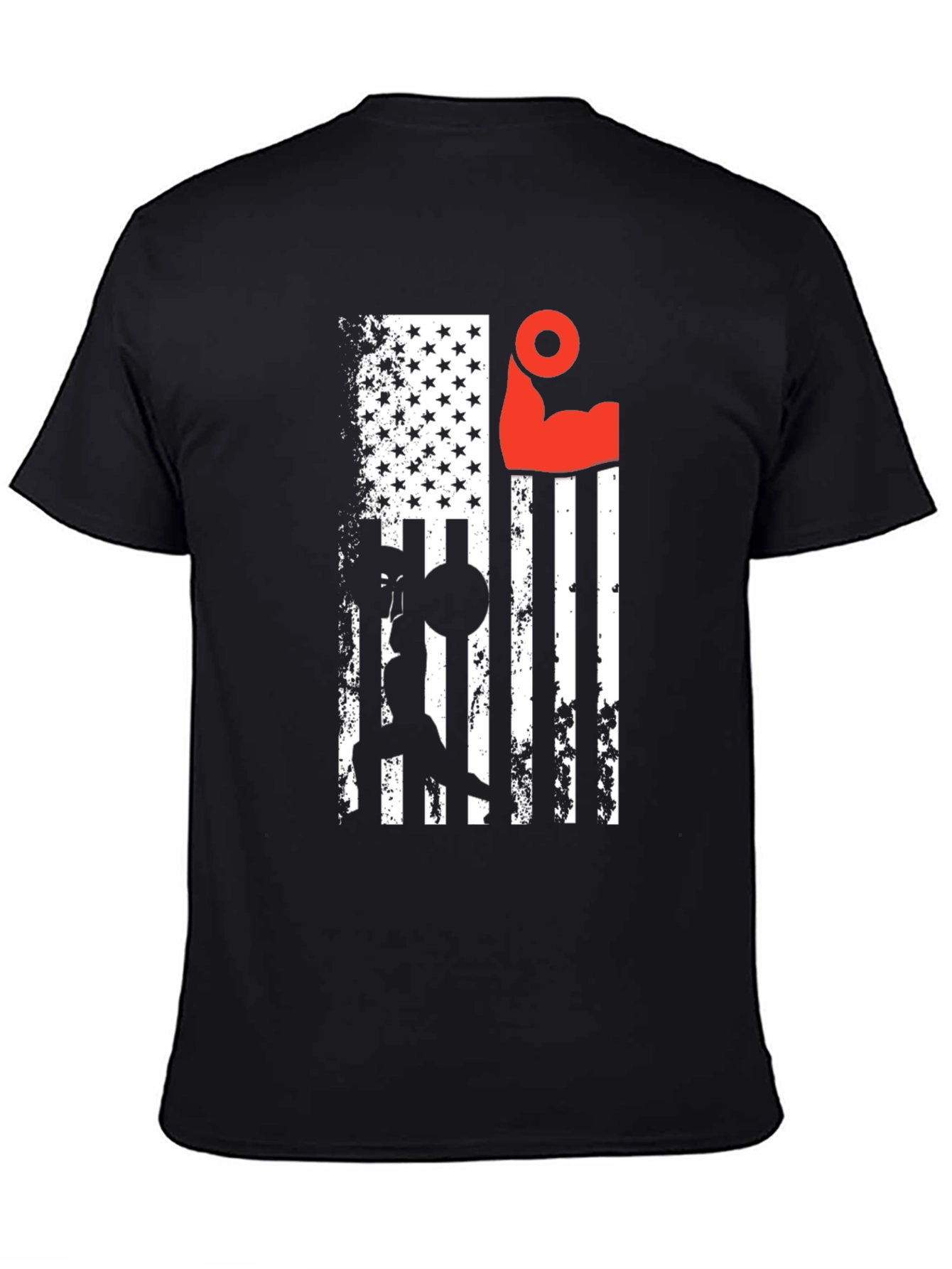 Patriotic Lifting T-Shirt - USA Flag Gym Design