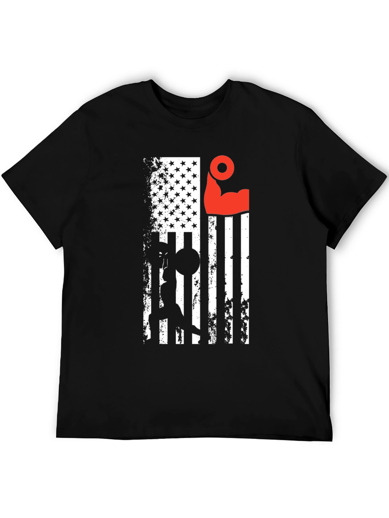 Patriotic Lifting T-Shirt - USA Flag Gym Design