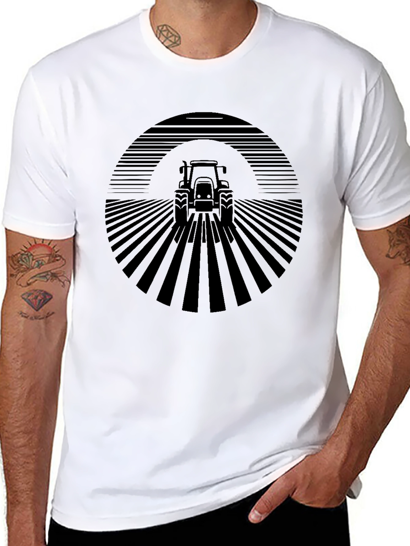 Tractor Field Graphic Tee - Modern Farm Style