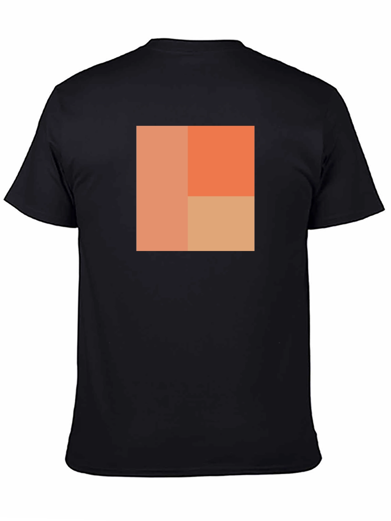 Abstract Block Design Black T-Shirt