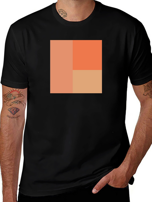 Abstract Block Design Black T-Shirt