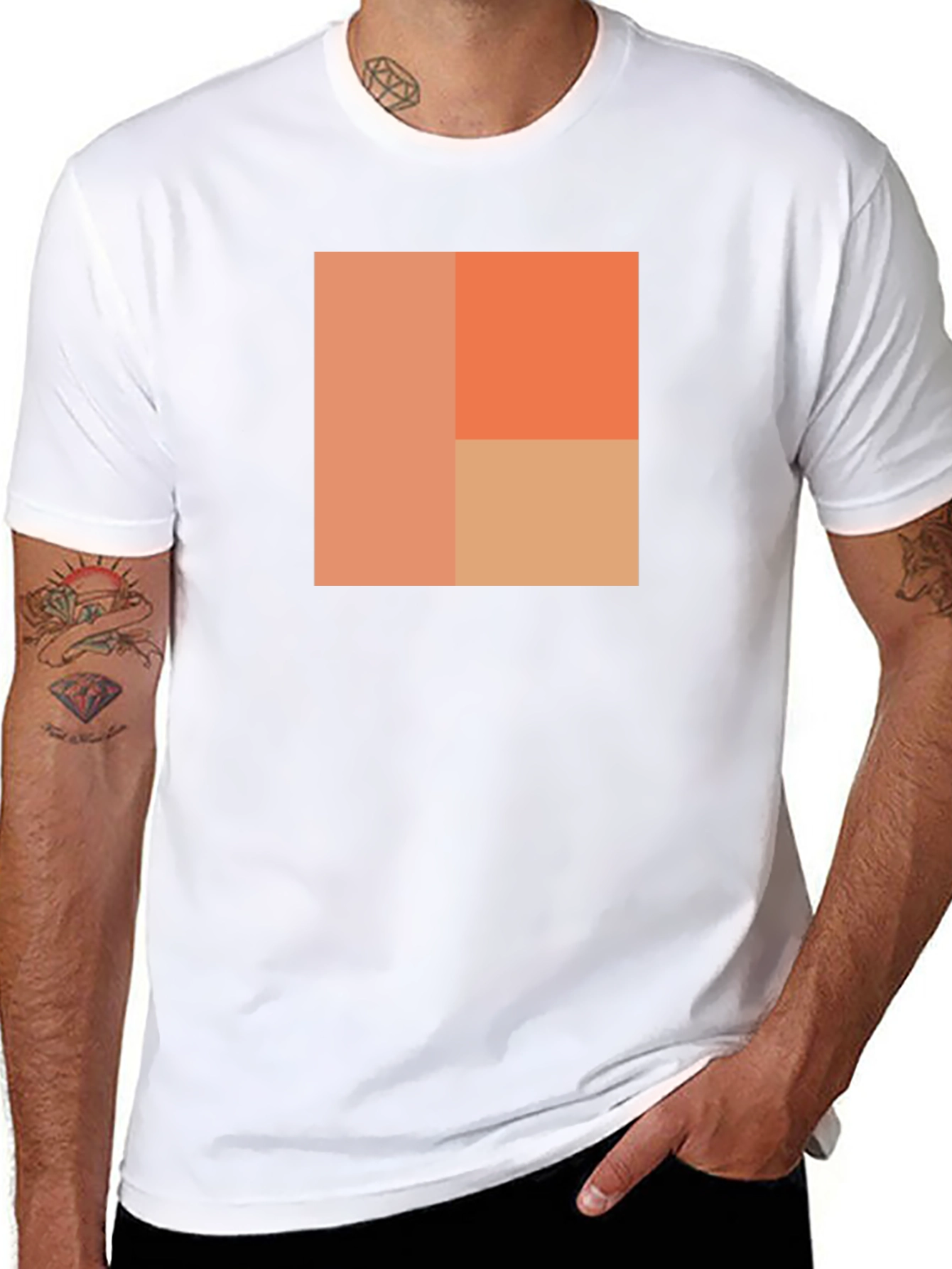Abstract Block Design Black T-Shirt