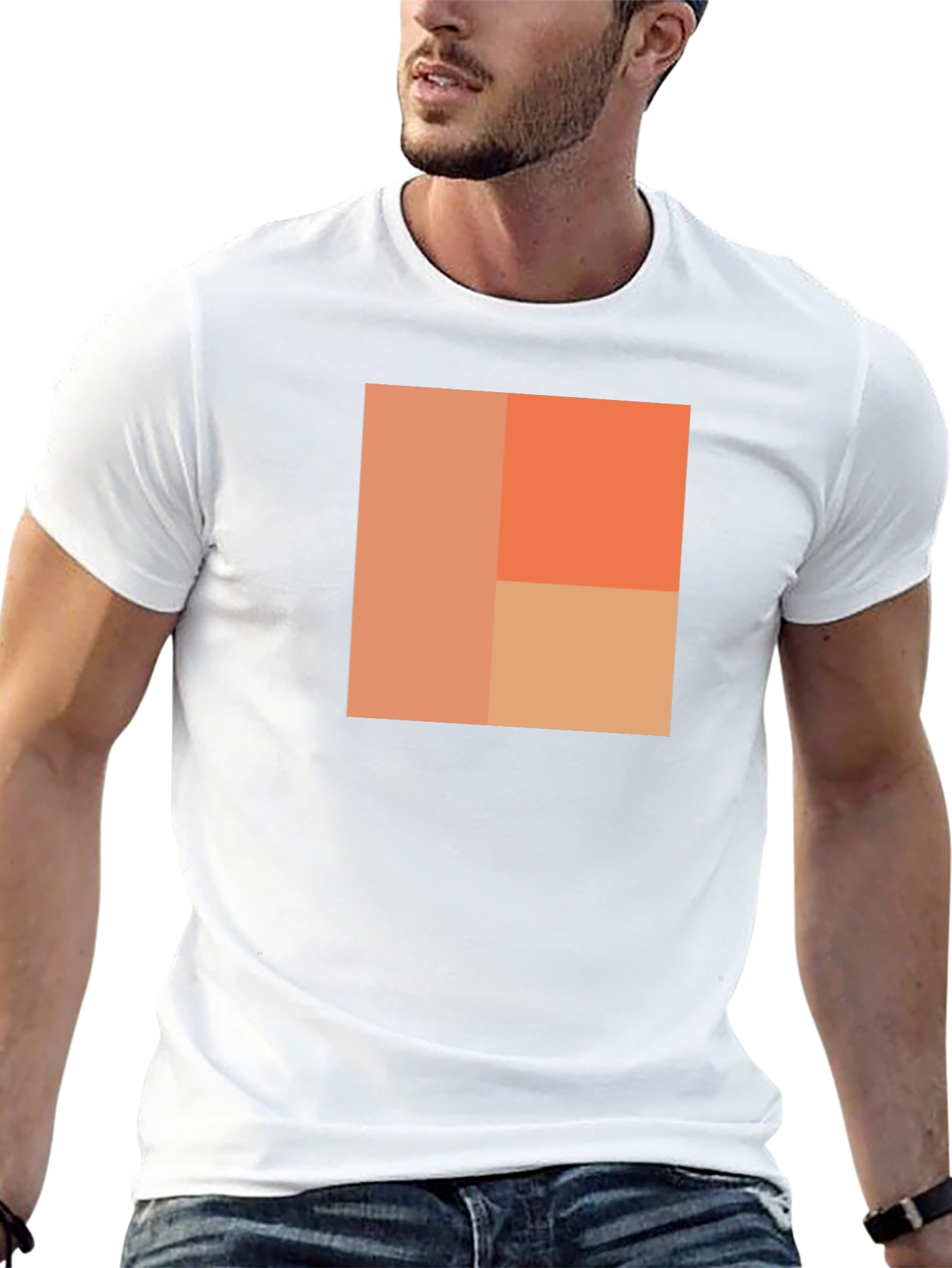 Abstract Block Design Black T-Shirt