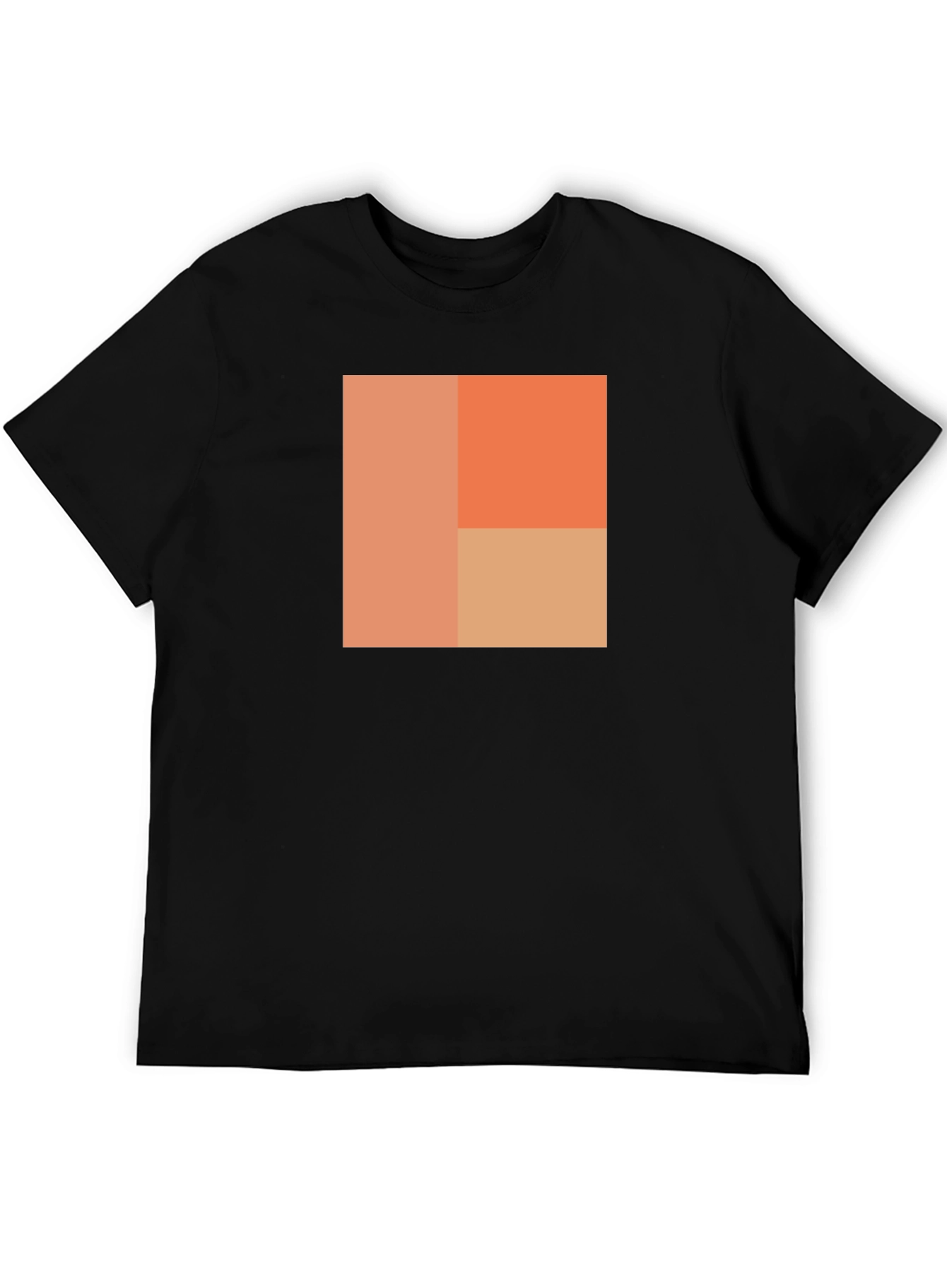 Abstract Block Design Black T-Shirt