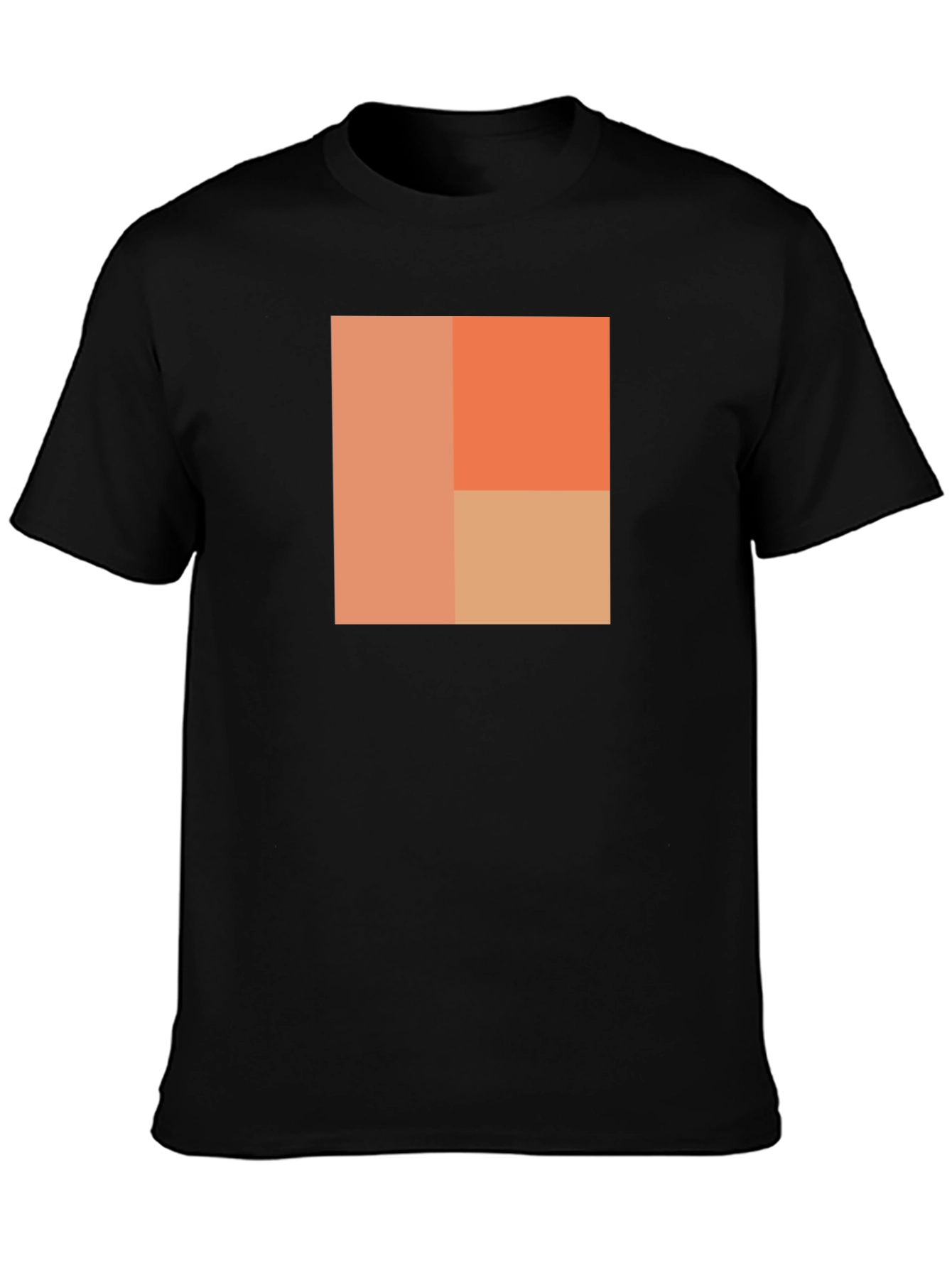 Abstract Block Design Black T-Shirt