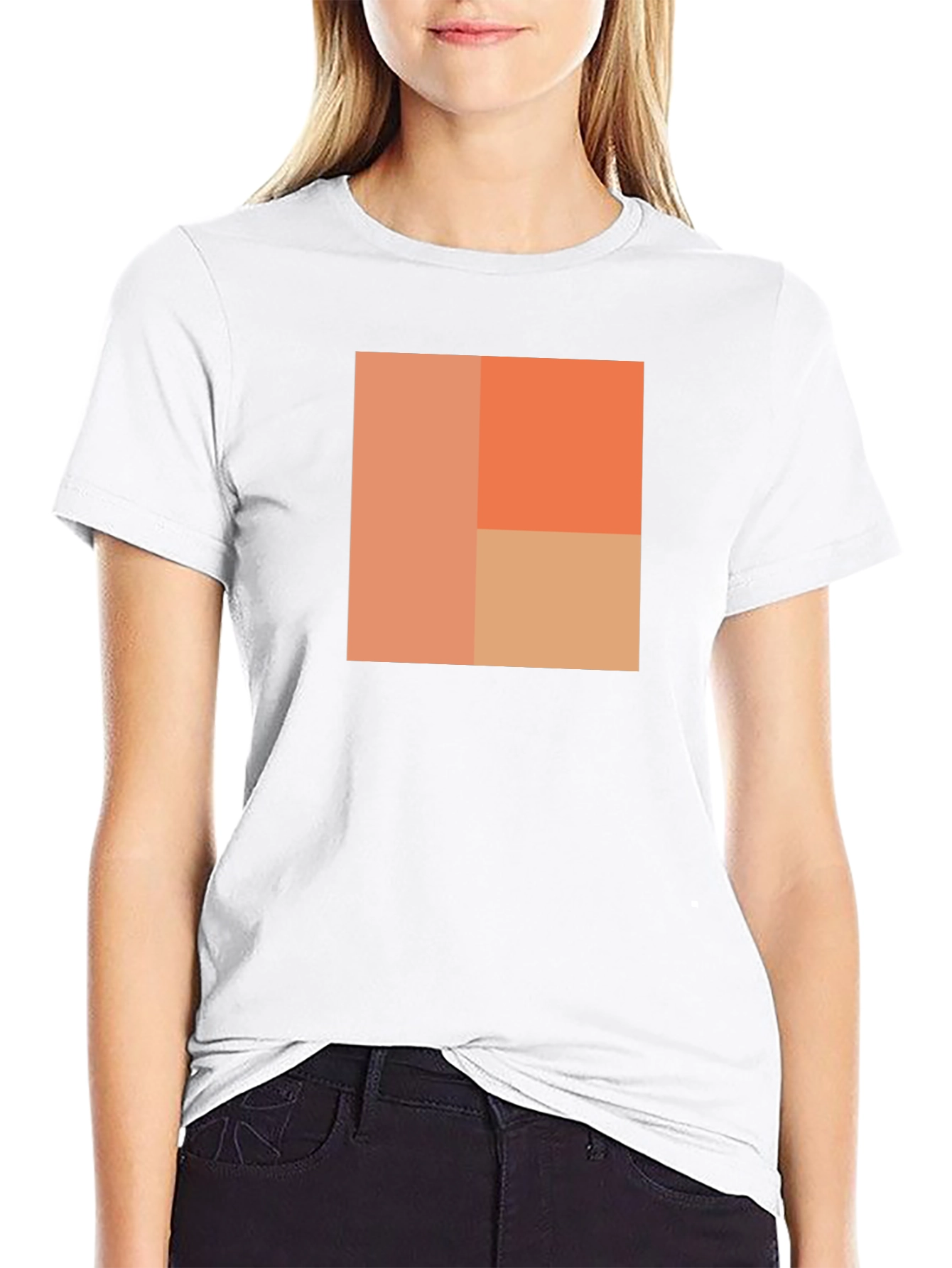 Abstract Block Design Black T-Shirt
