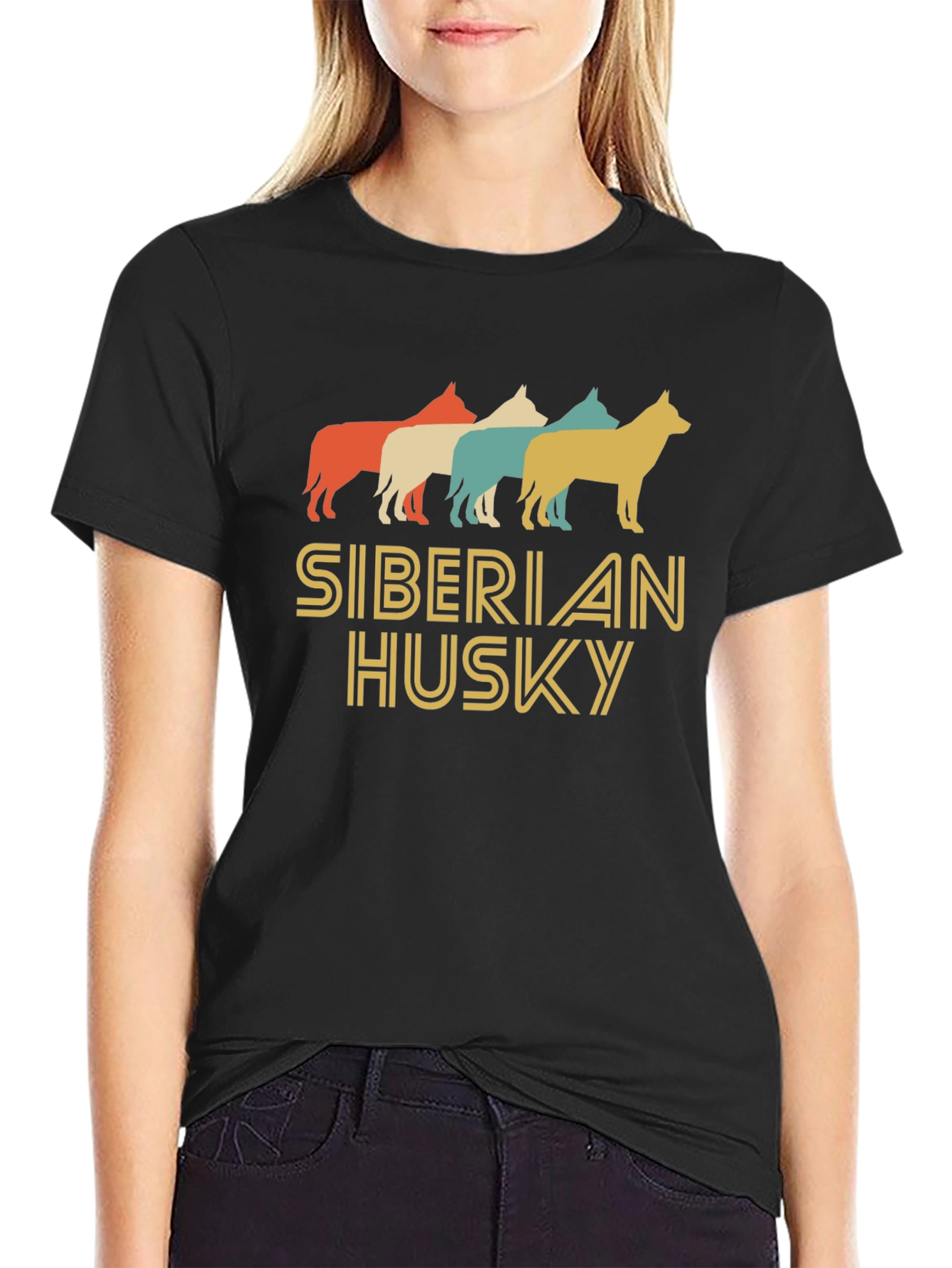 Retro Siberian Husky Graphic Tee