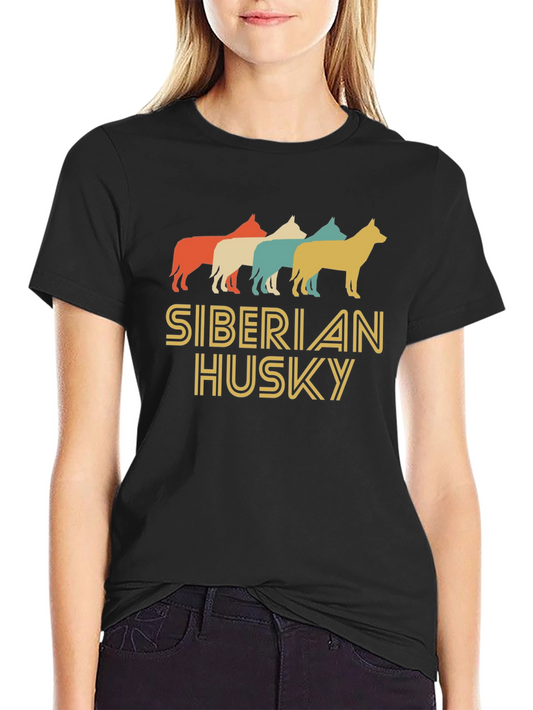 Retro Siberian Husky Graphic Tee