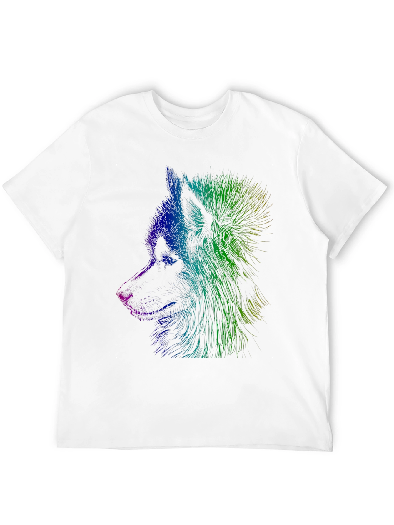 Vibrant Wolf Graphic Tee - Unisex Black T-Shirt