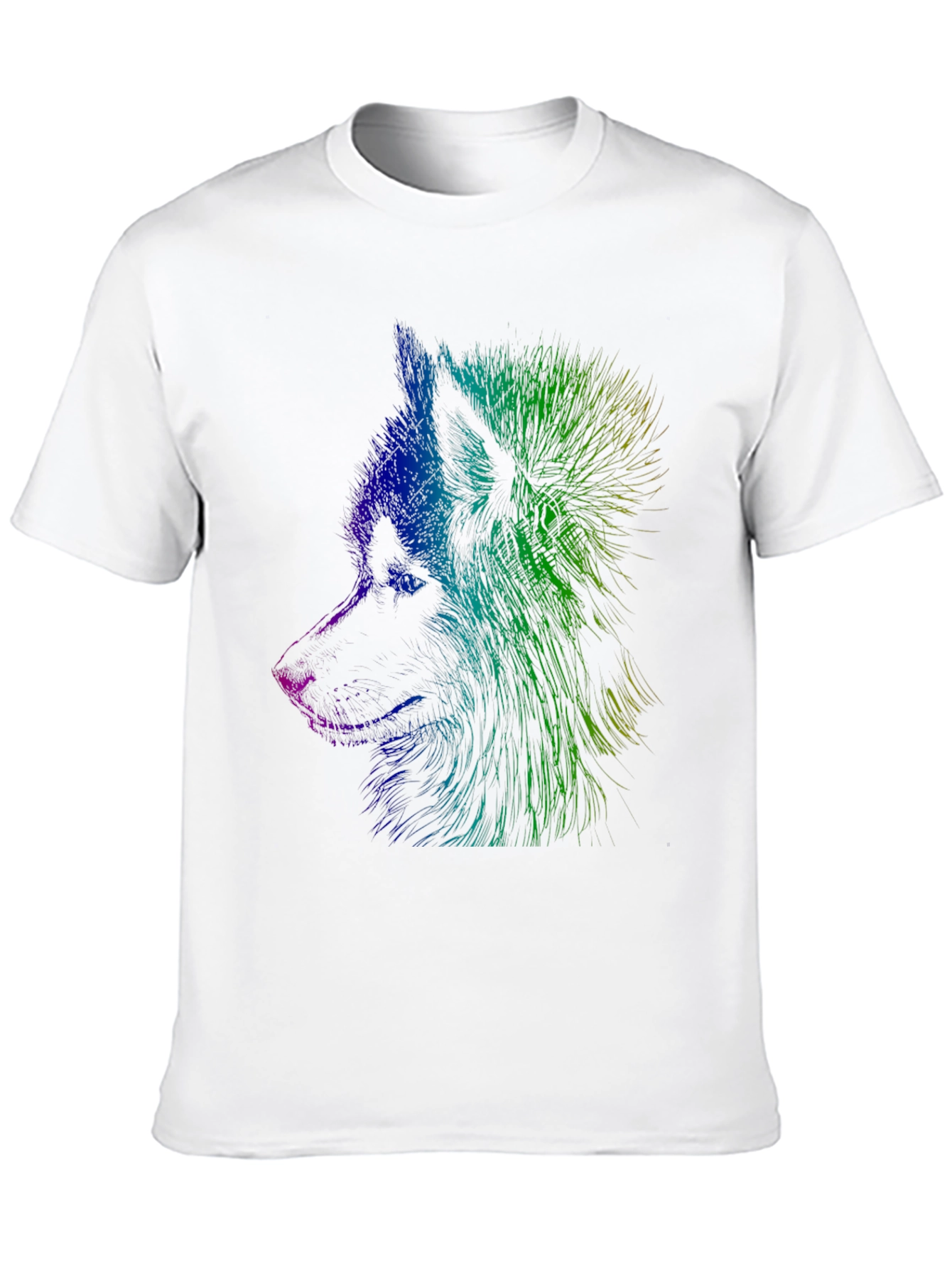 Vibrant Wolf Graphic Tee - Unisex Black T-Shirt