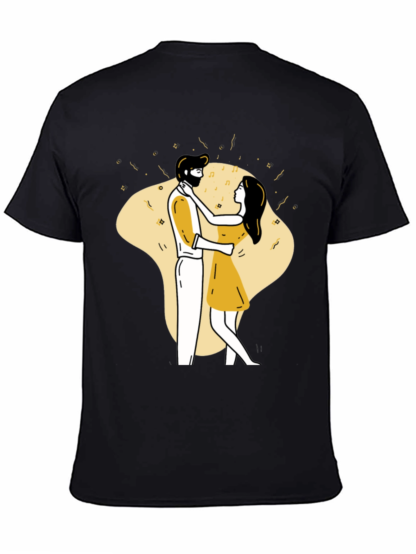 Dancing Couple Graphic Tee - Black Unisex T-Shirt