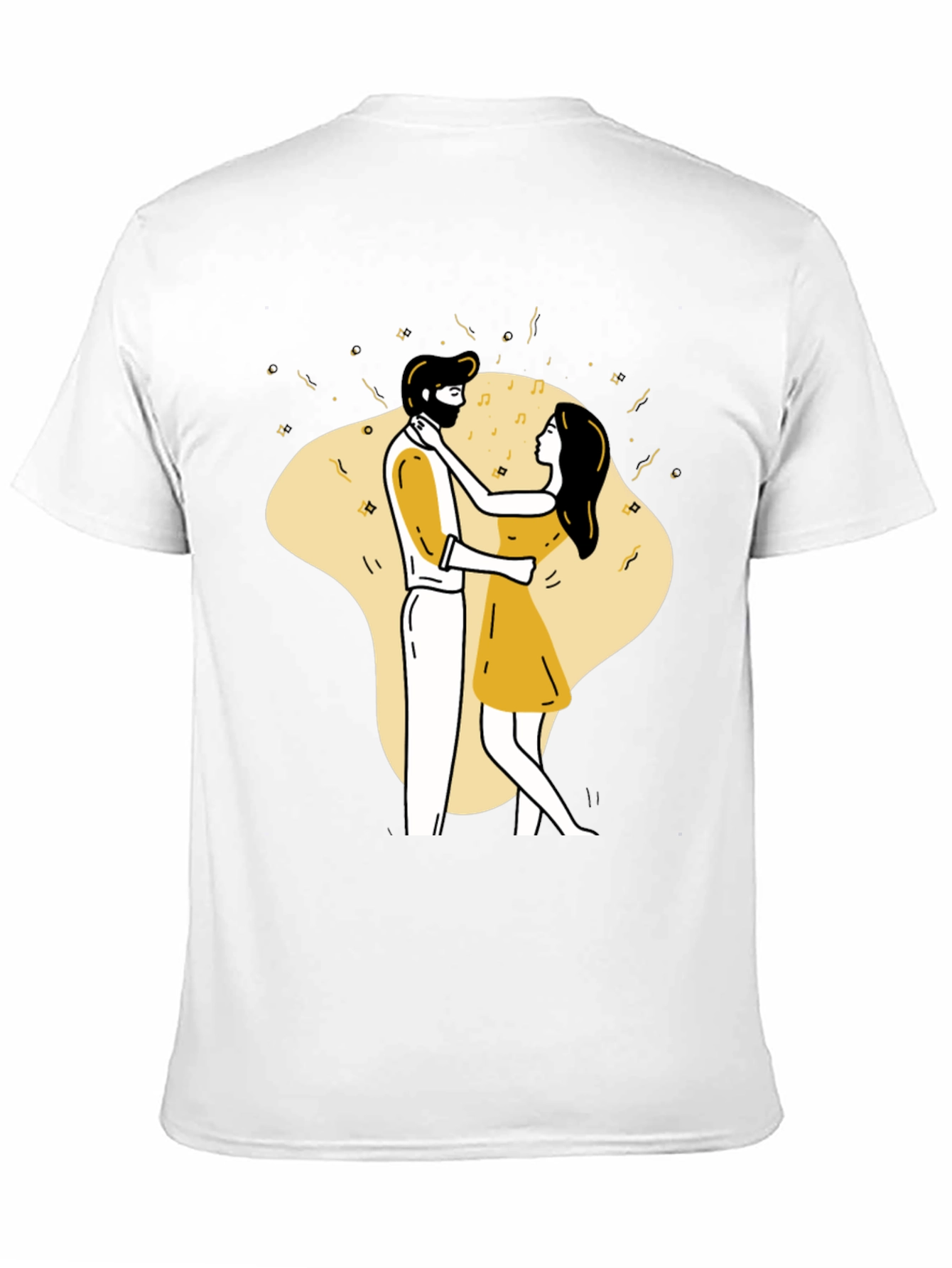 Dancing Couple Graphic Tee - Black Unisex T-Shirt