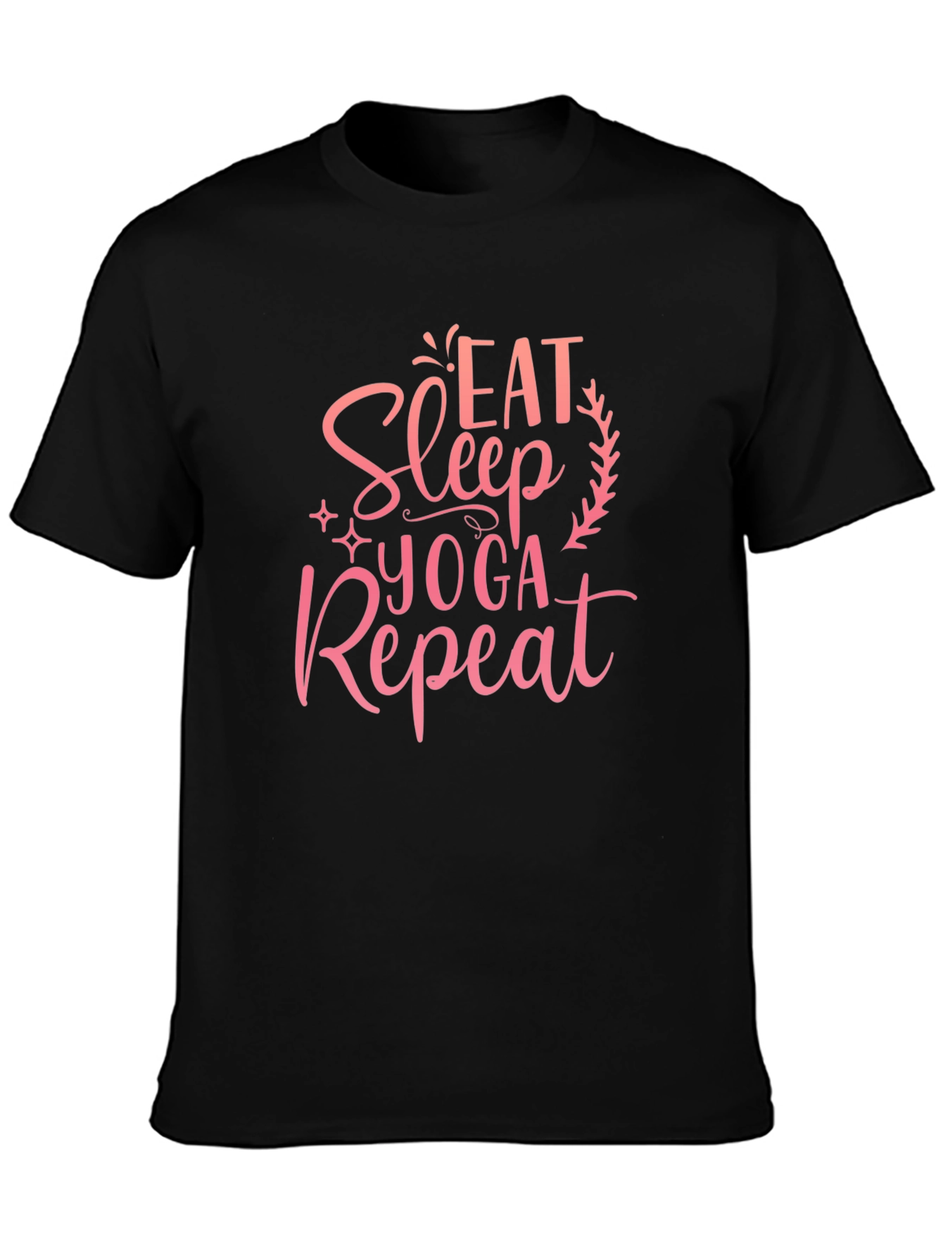 Eat Sleep Yoga Repeat Black T-Shirt