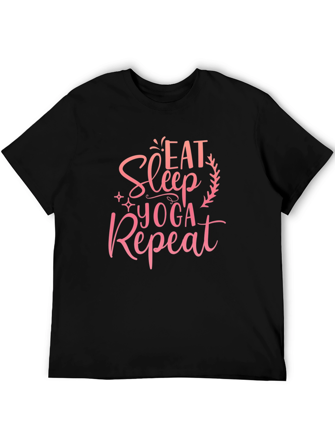Eat Sleep Yoga Repeat Black T-Shirt