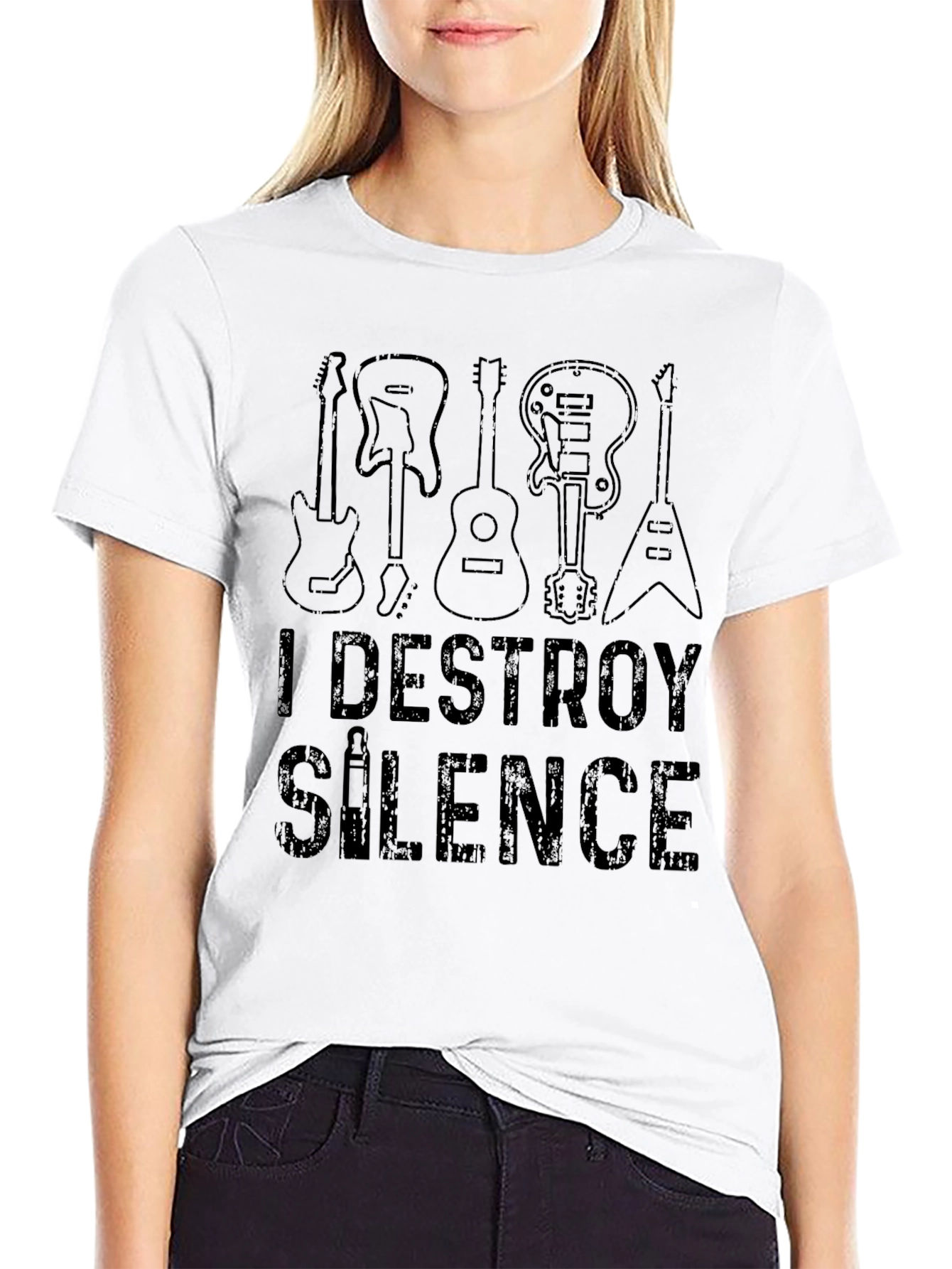 I Destroy Silence T-Shirt - Guitar Lover Tee