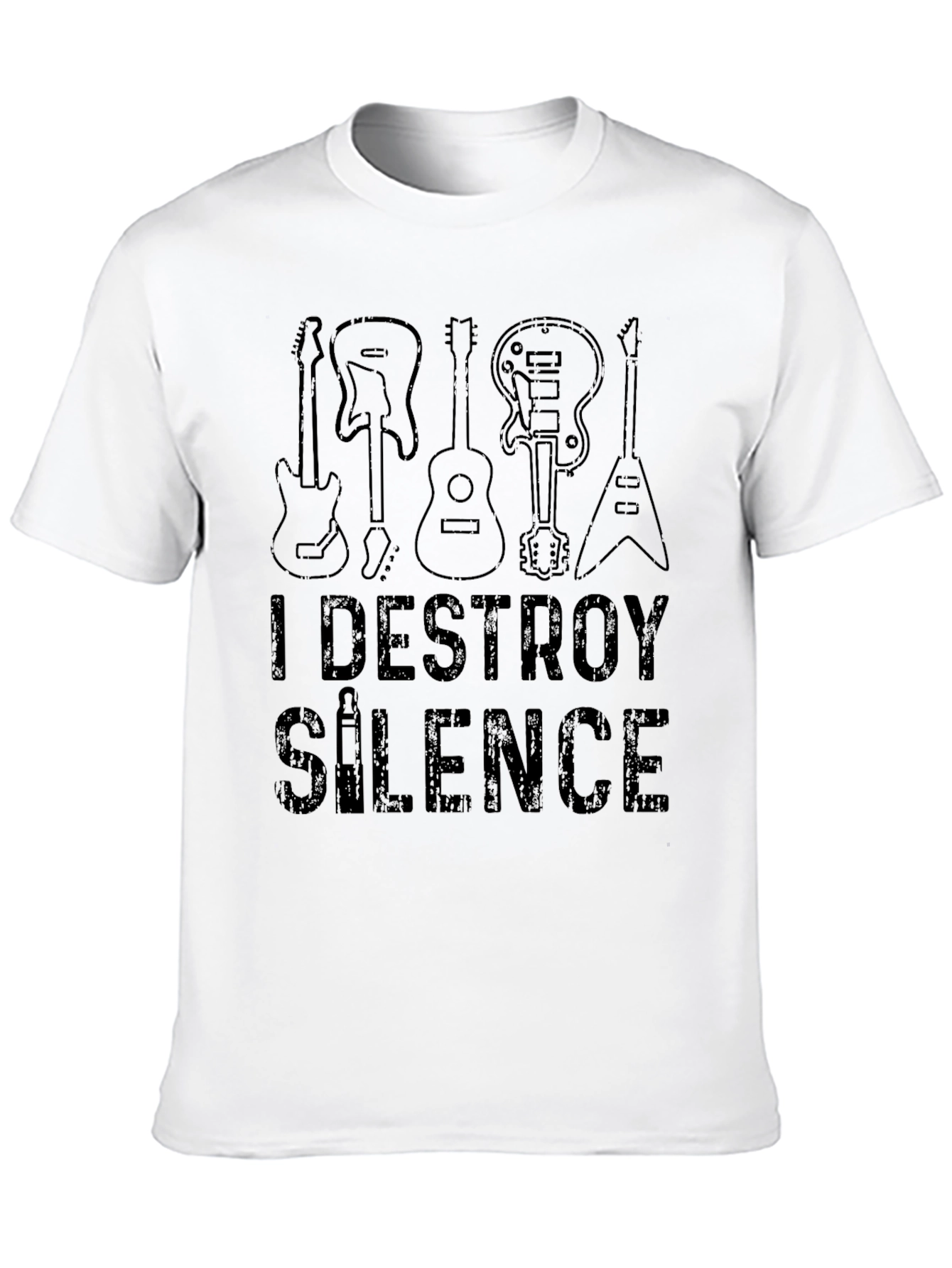 I Destroy Silence T-Shirt - Guitar Lover Tee
