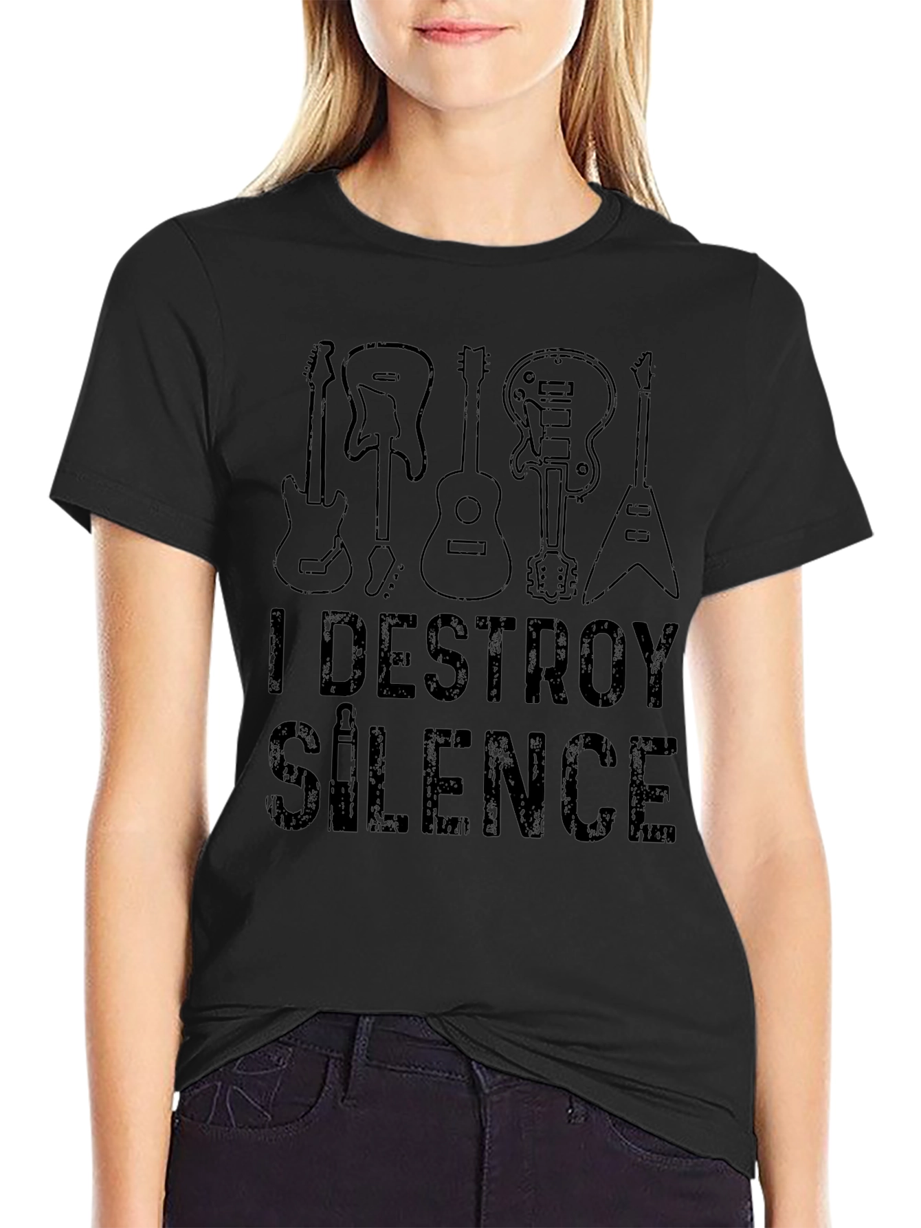 I Destroy Silence T-Shirt - Guitar Lover Tee
