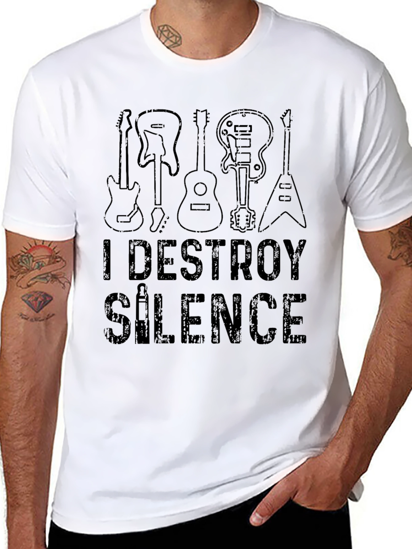I Destroy Silence T-Shirt - Guitar Lover Tee