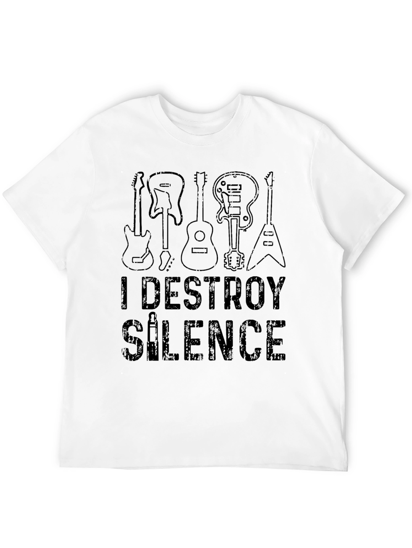 I Destroy Silence T-Shirt - Guitar Lover Tee