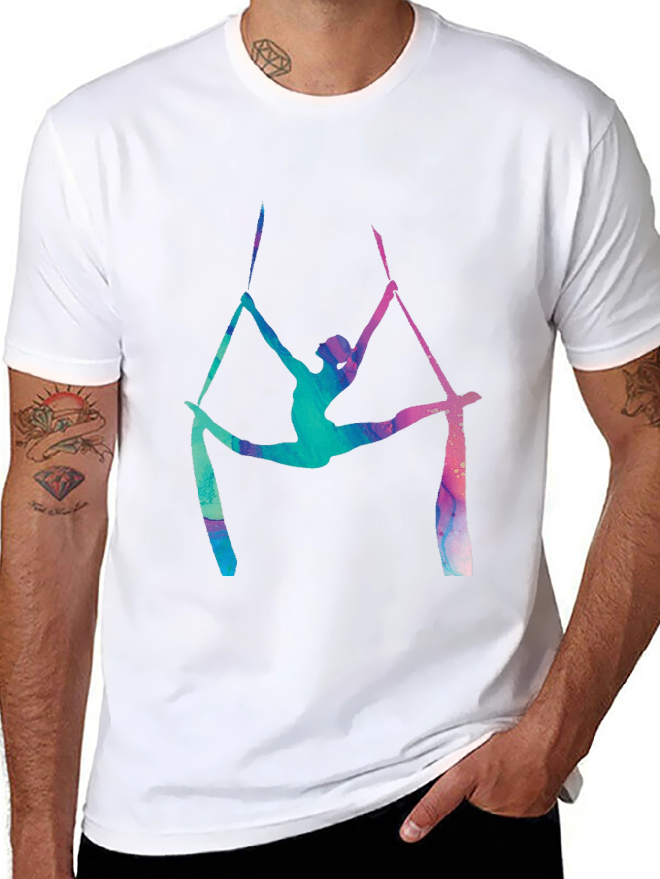 Aerial Silks T-Shirt - Artistic Acrobat Design