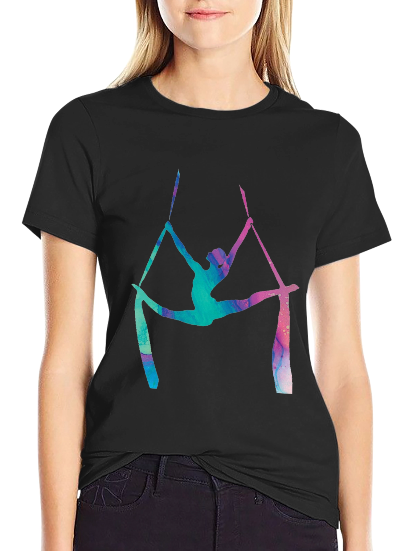 Aerial Silks T-Shirt - Artistic Acrobat Design