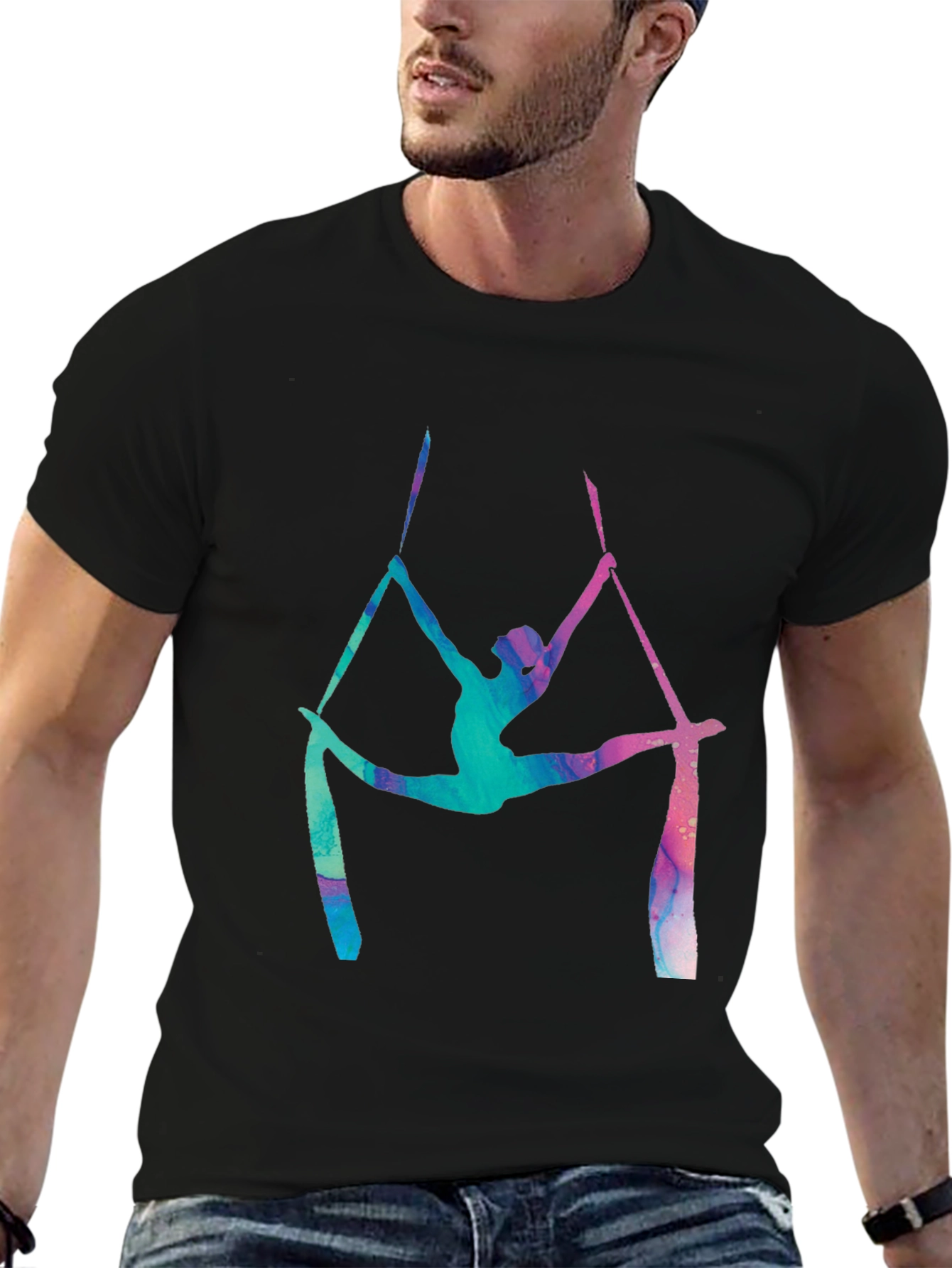Aerial Silks T-Shirt - Artistic Acrobat Design