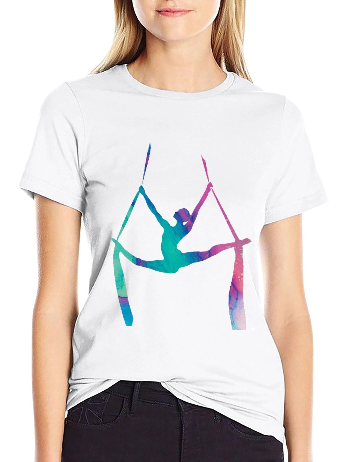 Aerial Silks T-Shirt - Artistic Acrobat Design