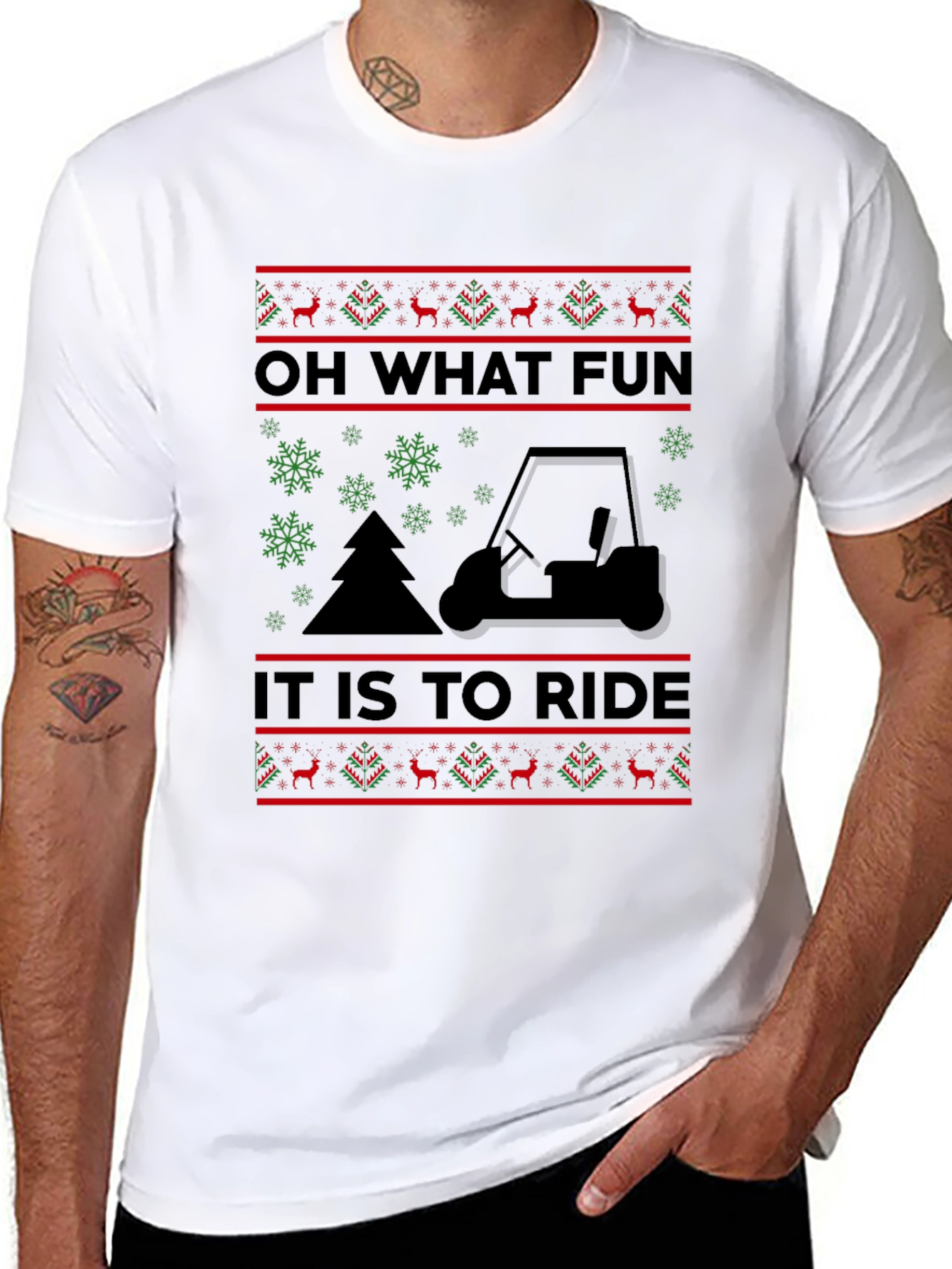 Funny Golf Cart Christmas Sweater T-Shirt