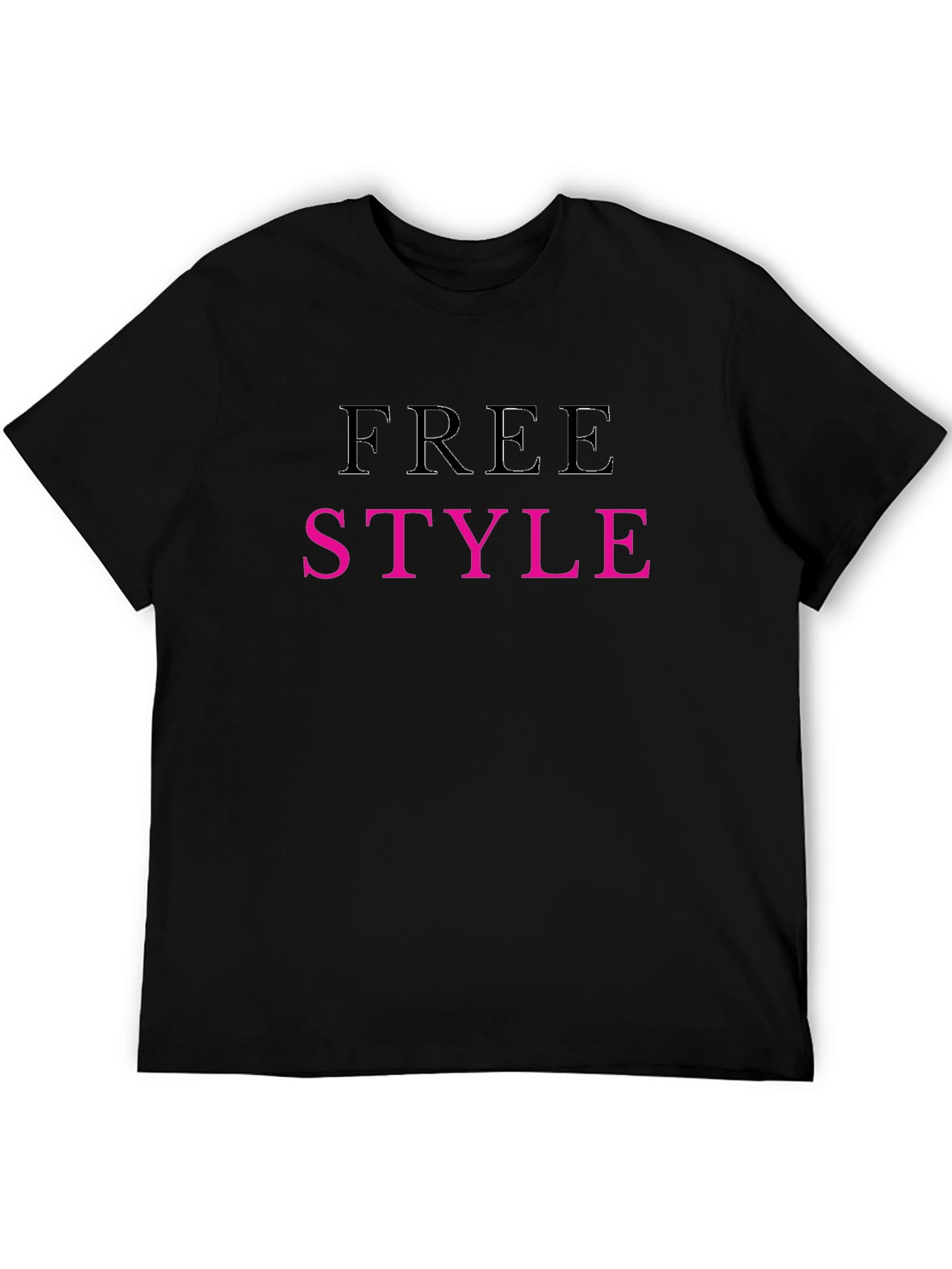 Mens Free Style Black Graphic Tee