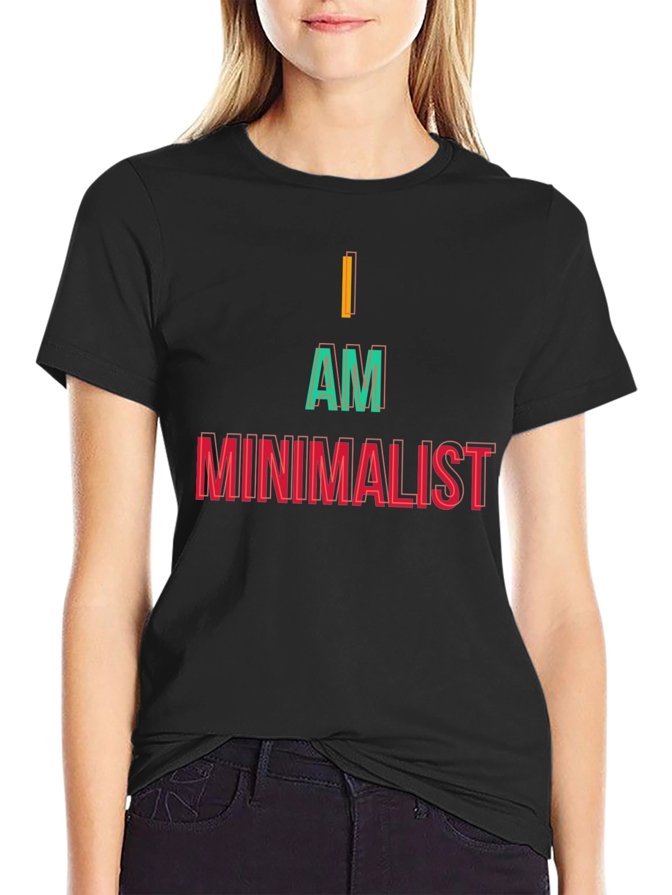 Minimalist Statement Black Tee