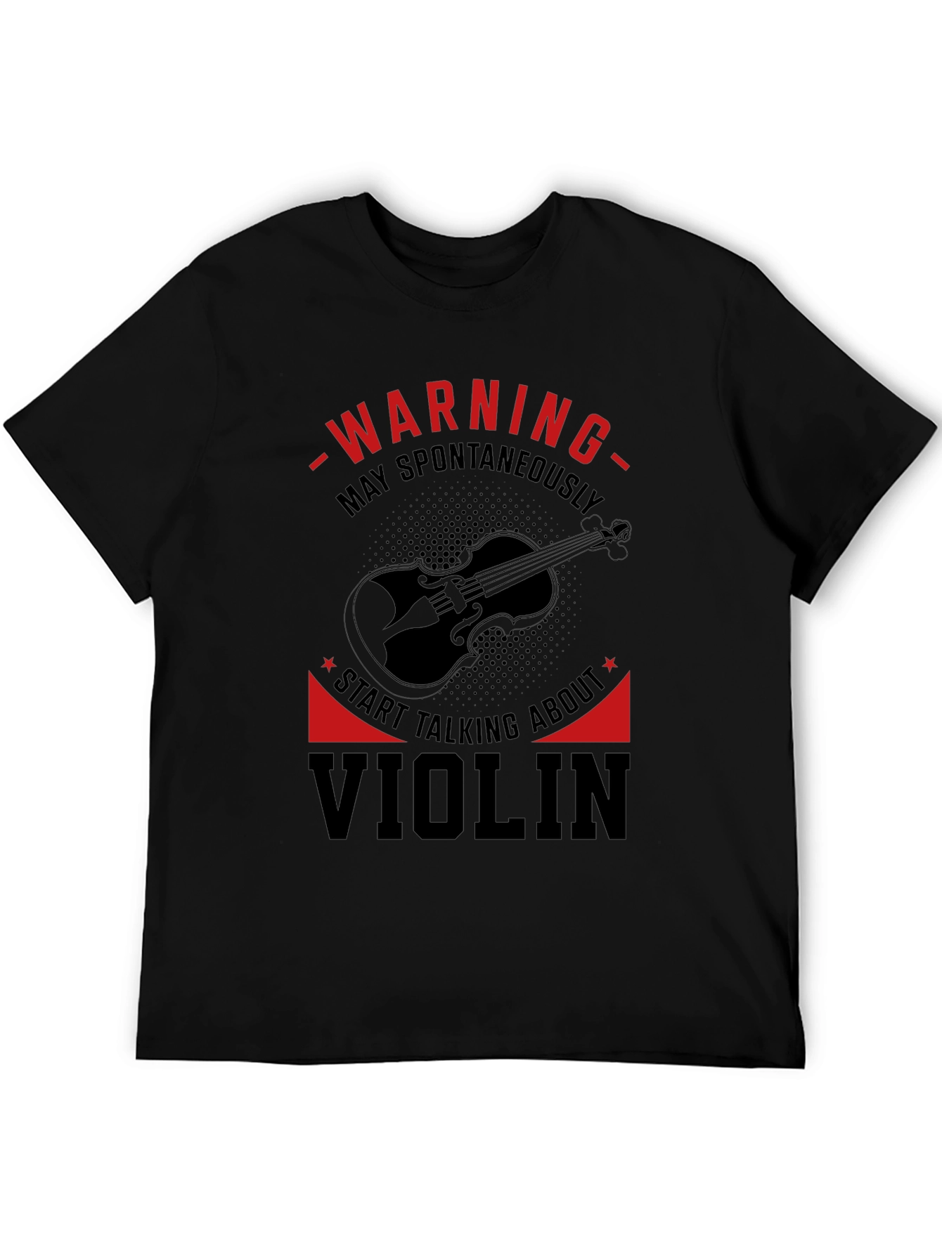 Warning Violin Enthusiast Graphic Tee - Black