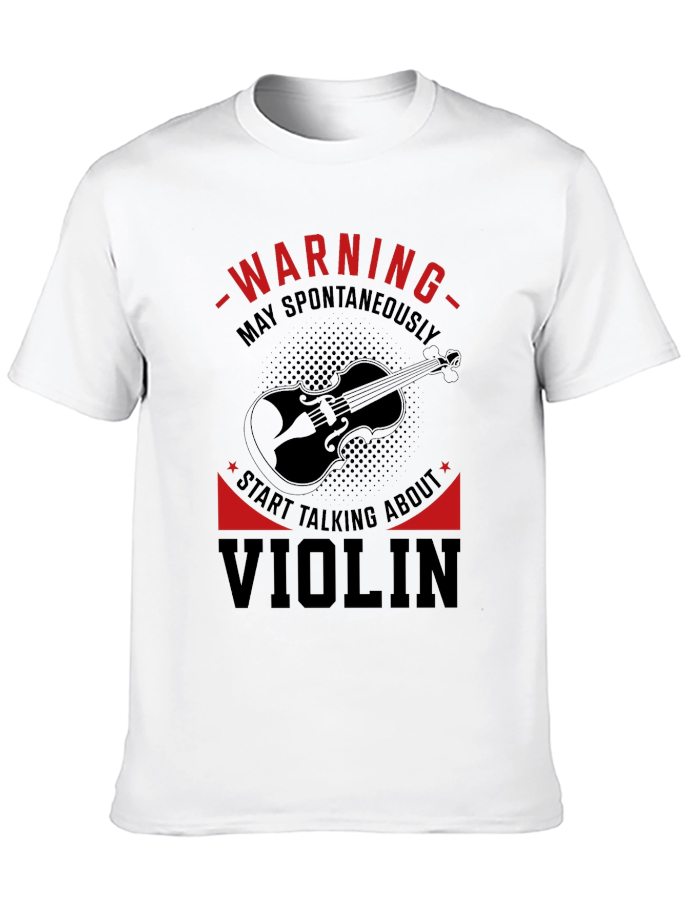 Warning Violin Enthusiast Graphic Tee - Black