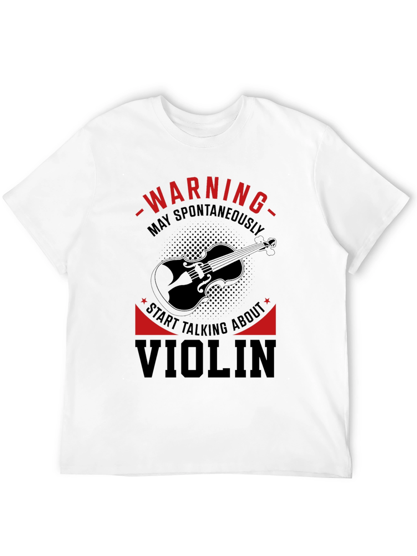 Warning Violin Enthusiast Graphic Tee - Black