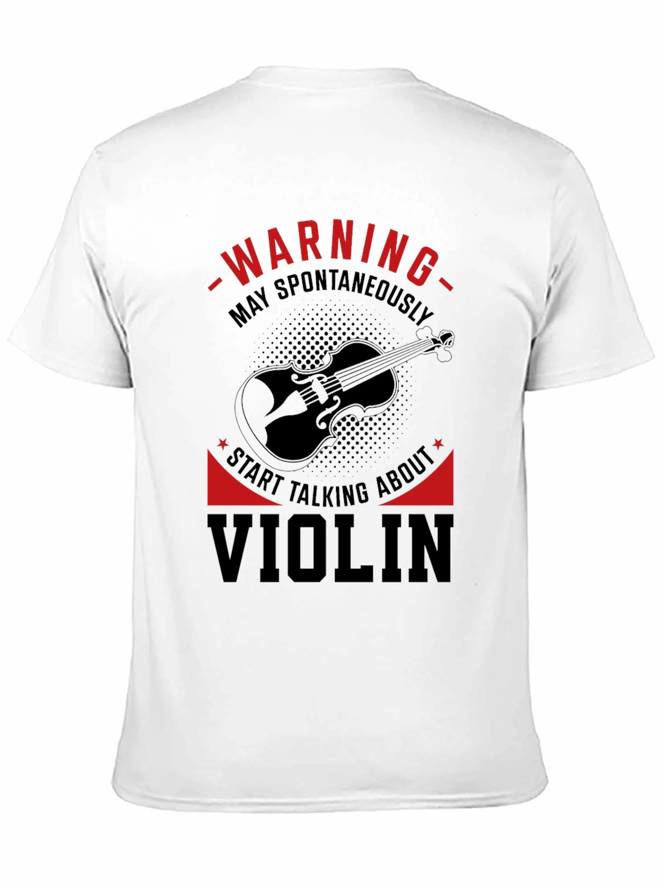 Warning Violin Enthusiast Graphic Tee - Black