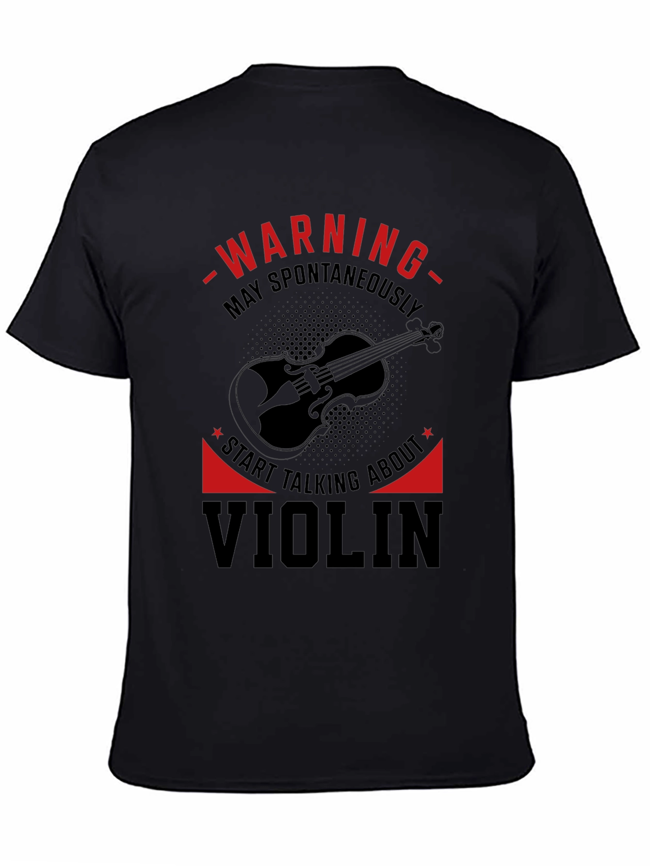 Warning Violin Enthusiast Graphic Tee - Black