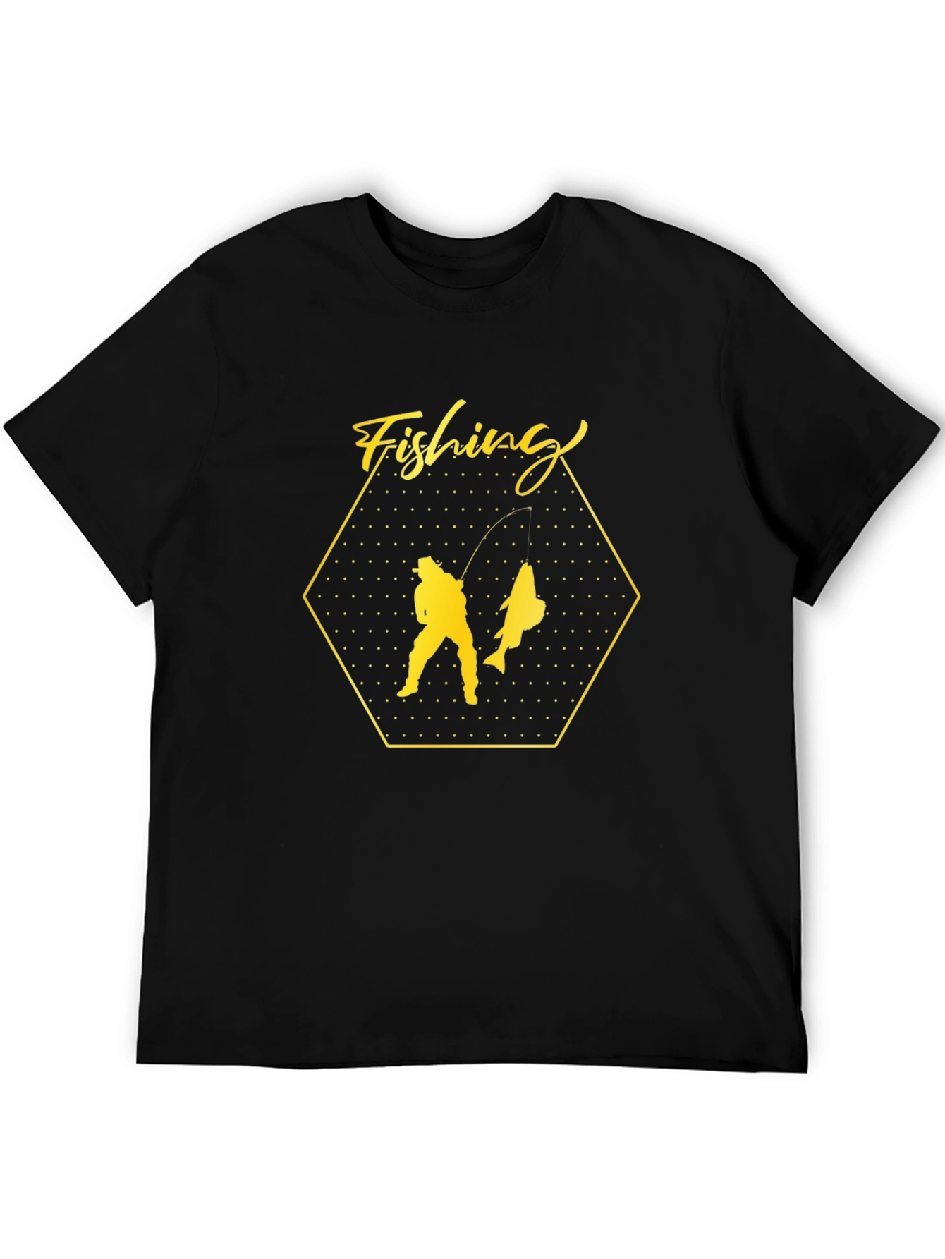 Fishing Graphic Black T-Shirt