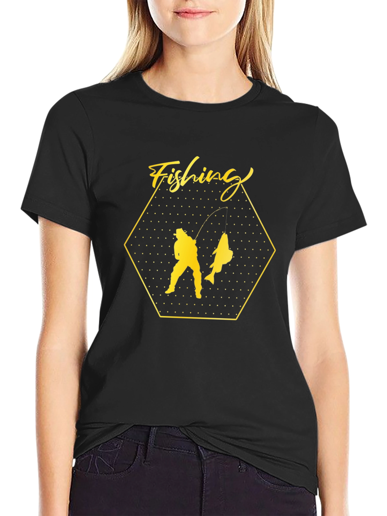 Fishing Graphic Black T-Shirt