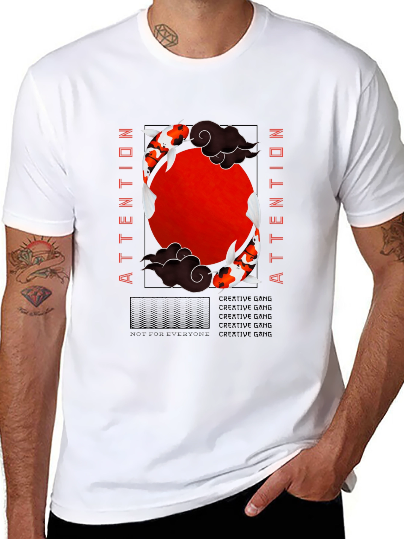 Koi Fish Graphic Tee - Attention Creative Gang