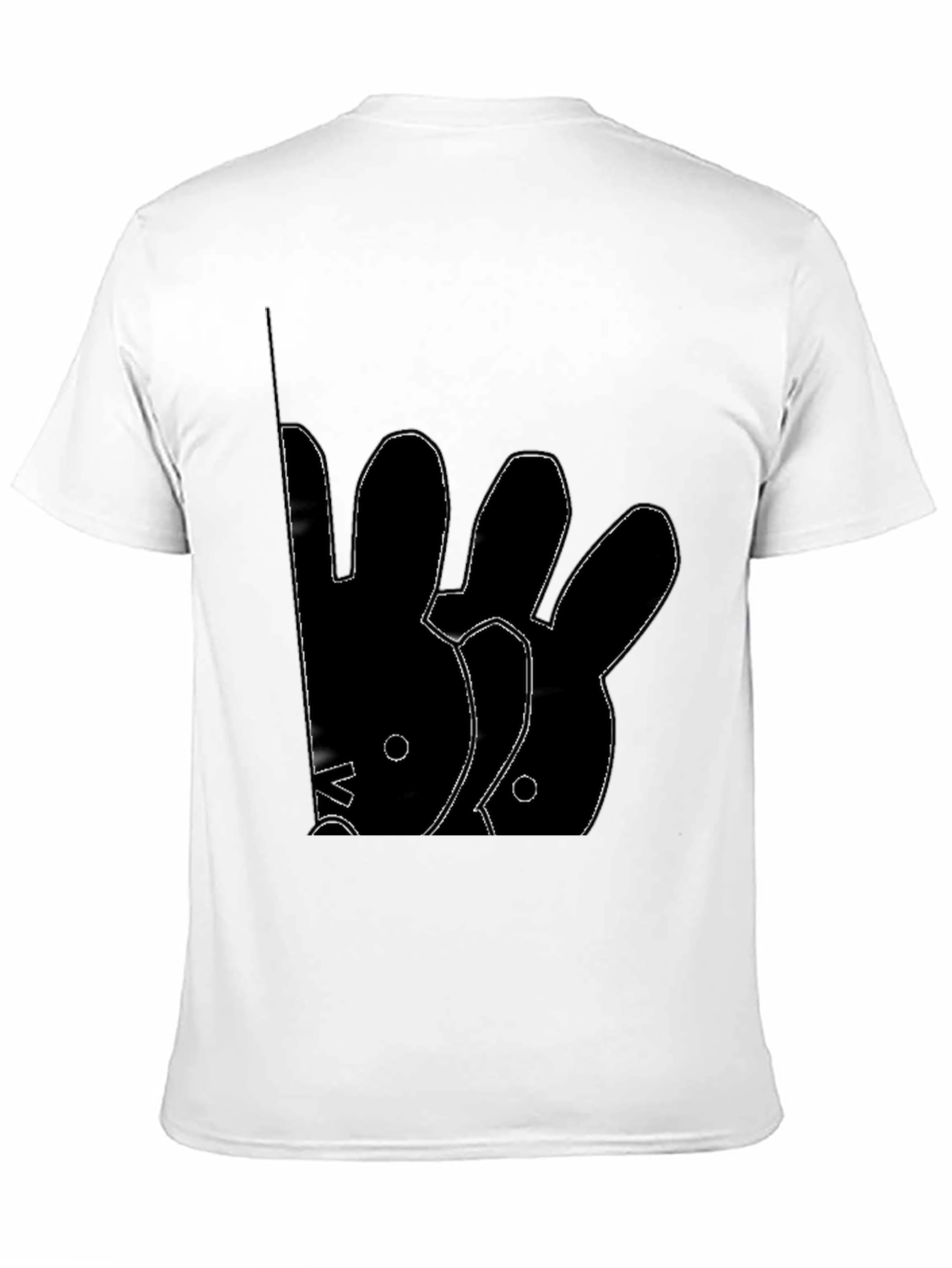 Abstract Rabbit Graphic Black T-Shirt