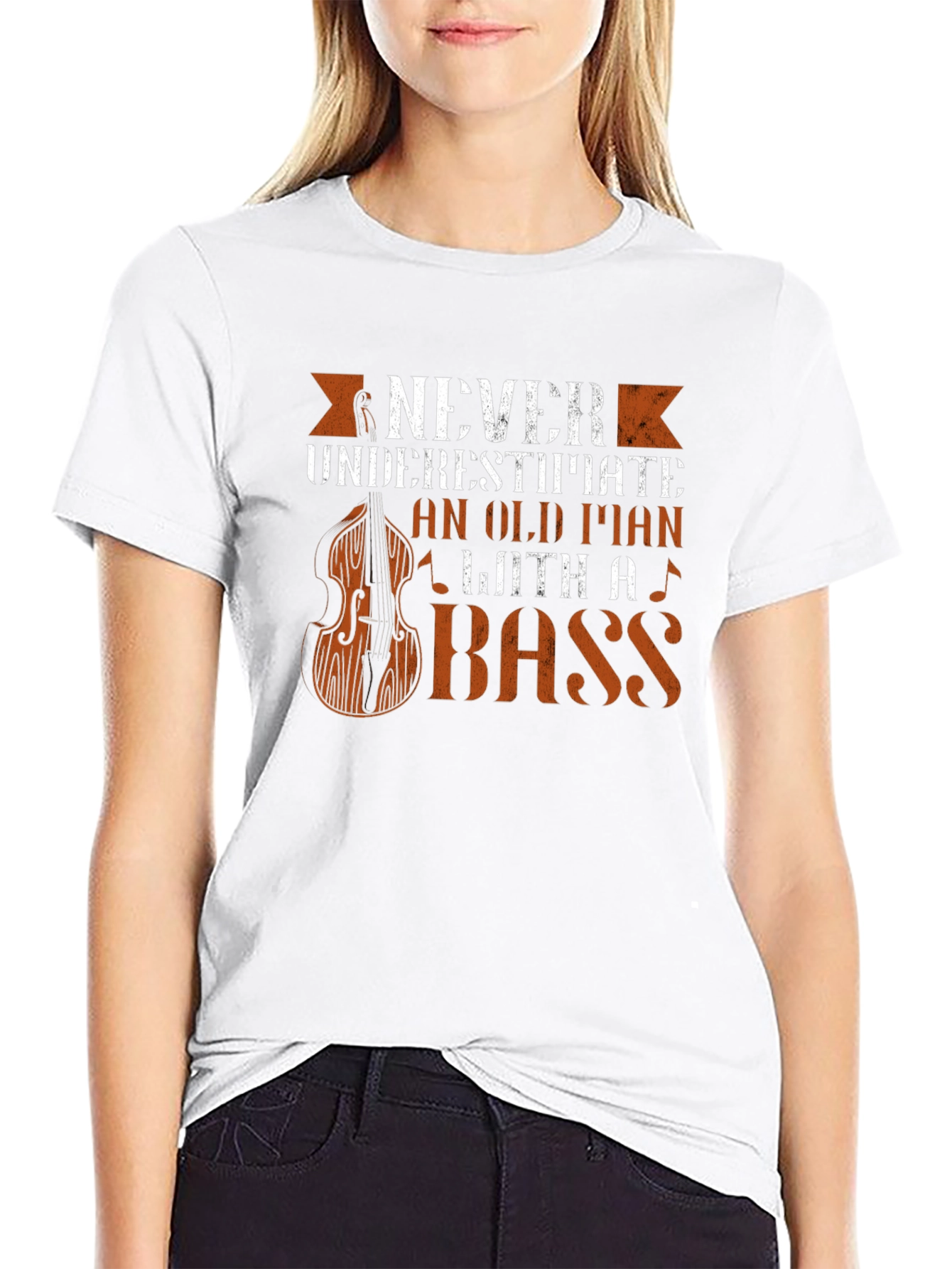 Never Underestimate Old Man Bass Guitar T-Shirt