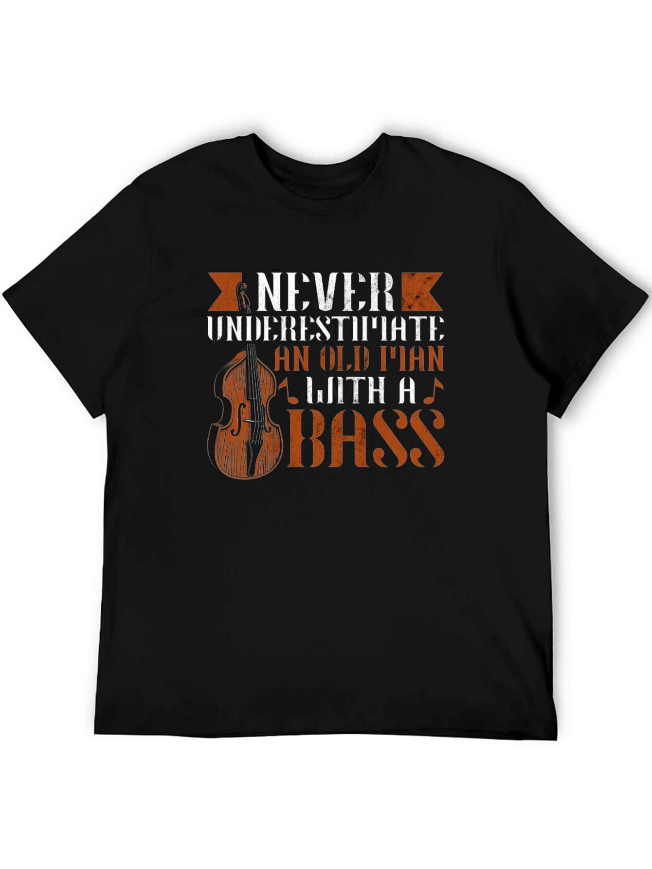 Never Underestimate Old Man Bass Guitar T-Shirt