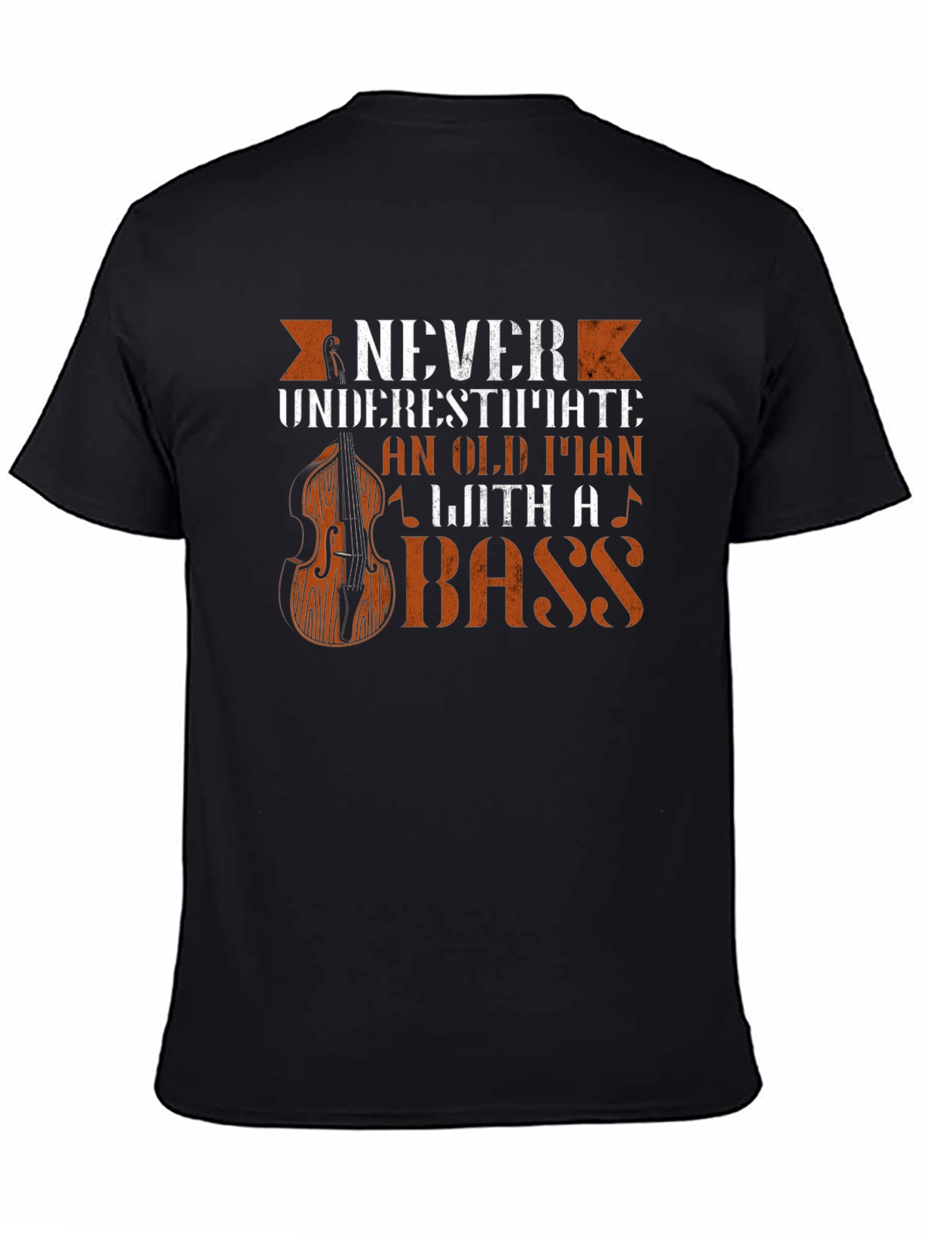 Never Underestimate Old Man Bass Guitar T-Shirt