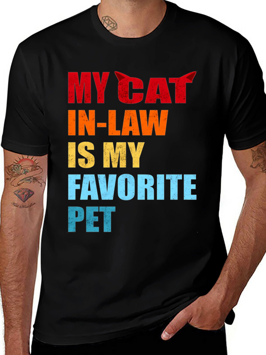 My Cat In-Law Favorite Pet Graphic T-Shirt