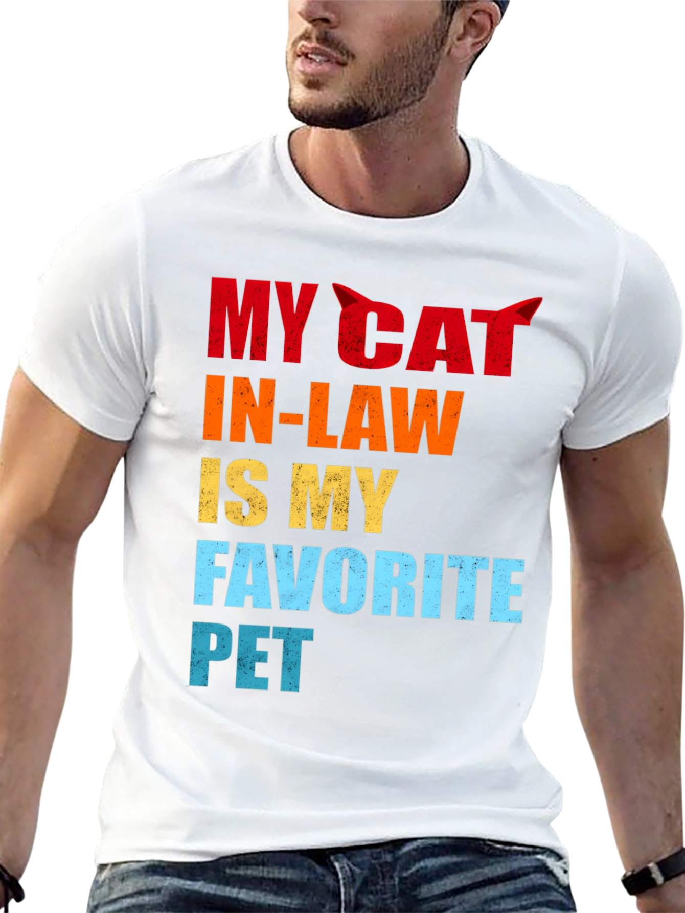 My Cat In-Law Favorite Pet Graphic T-Shirt
