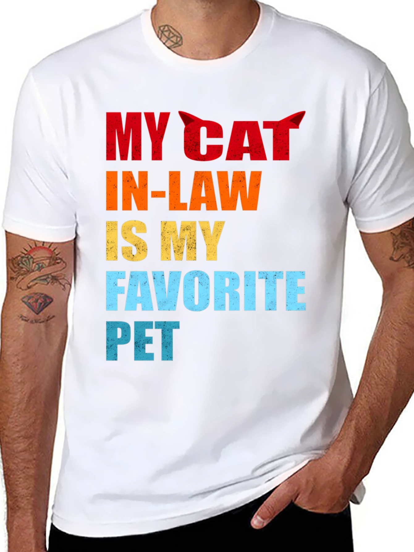 My Cat In-Law Favorite Pet Graphic T-Shirt