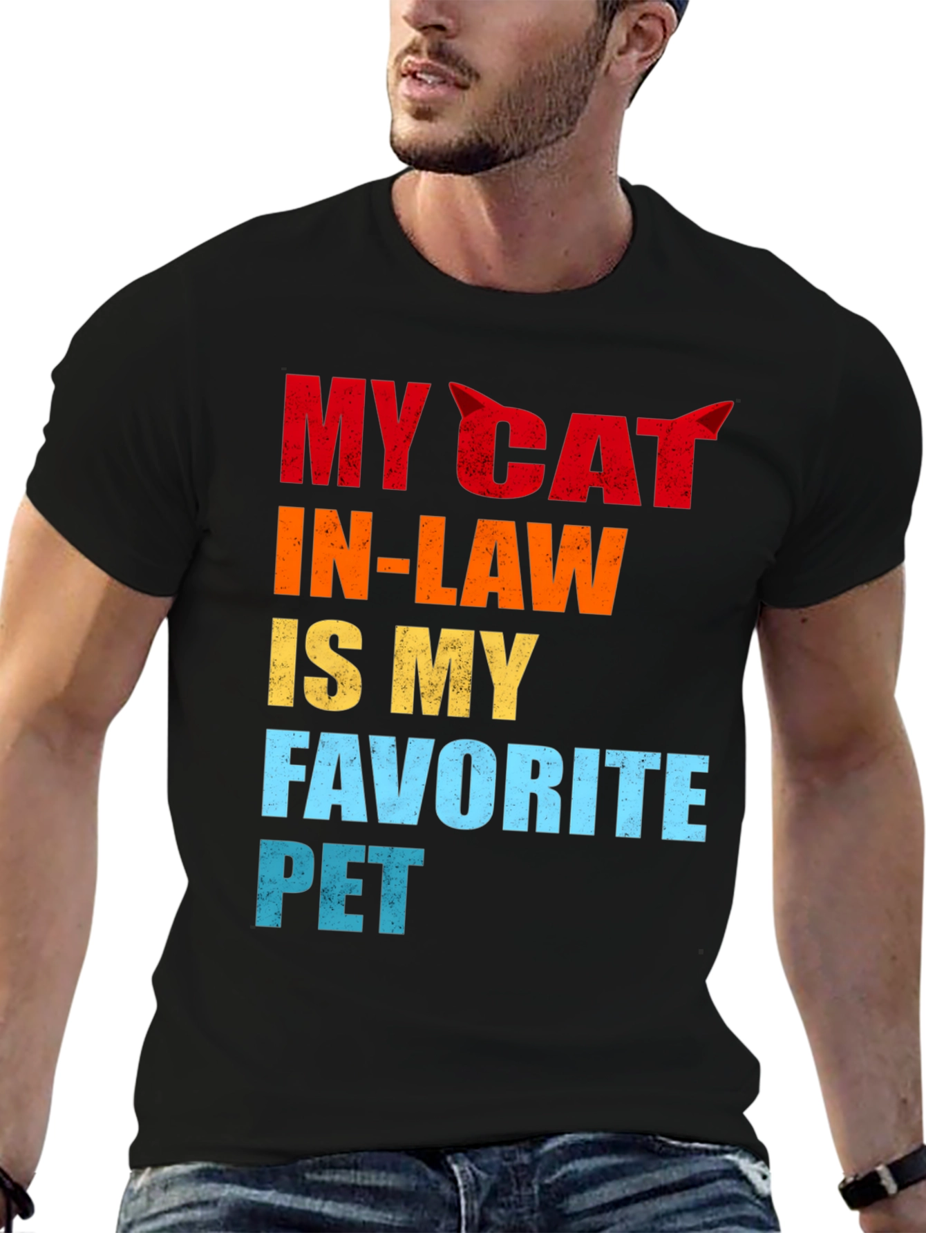 My Cat In-Law Favorite Pet Graphic T-Shirt