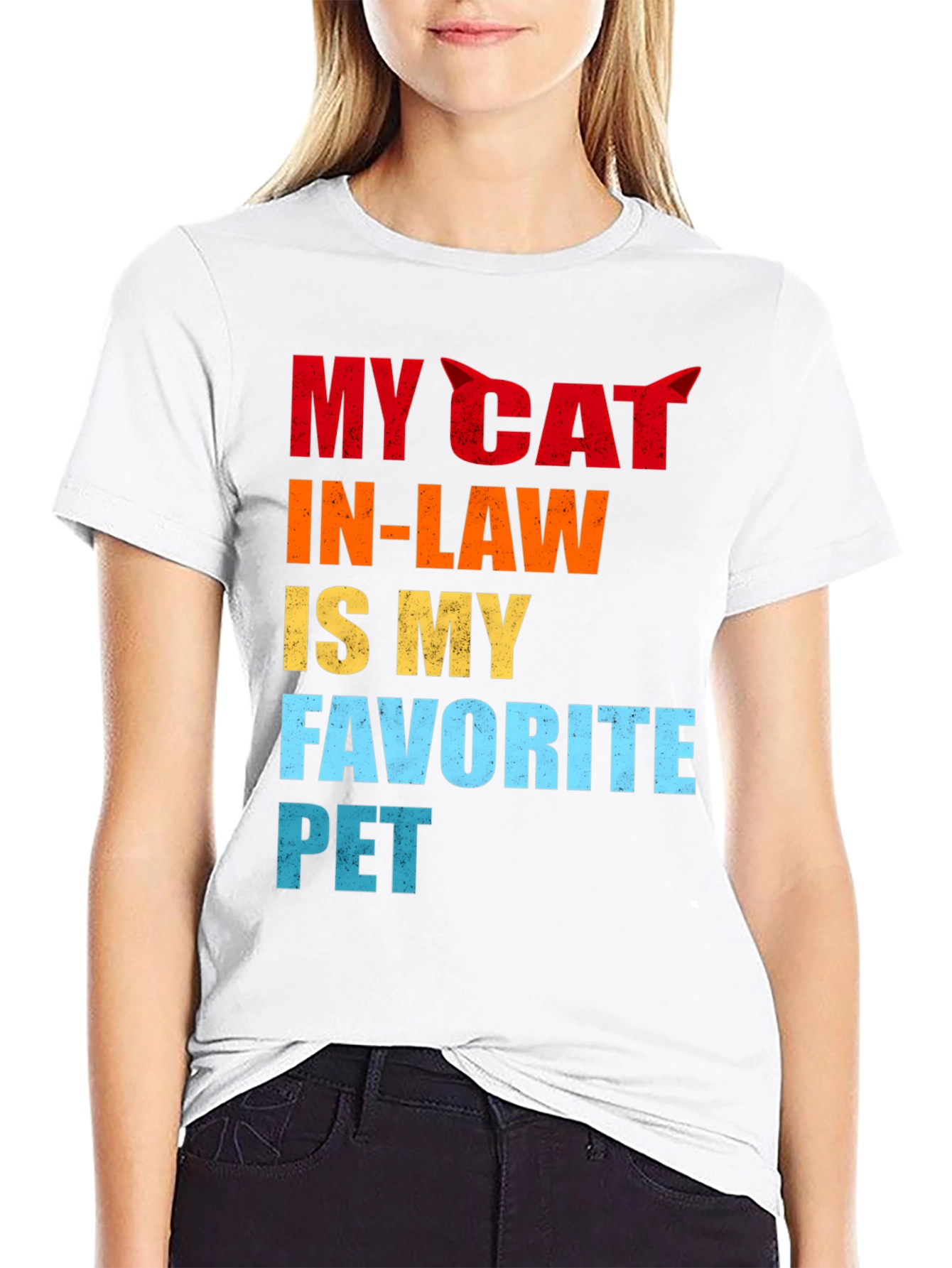 My Cat In-Law Favorite Pet Graphic T-Shirt