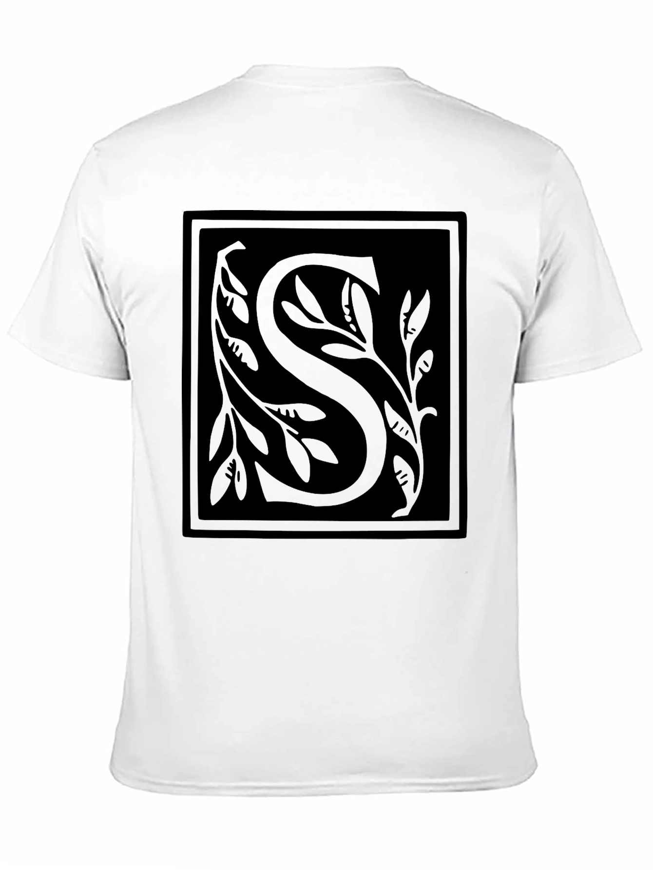 Elegant Black Initial S T-Shirt