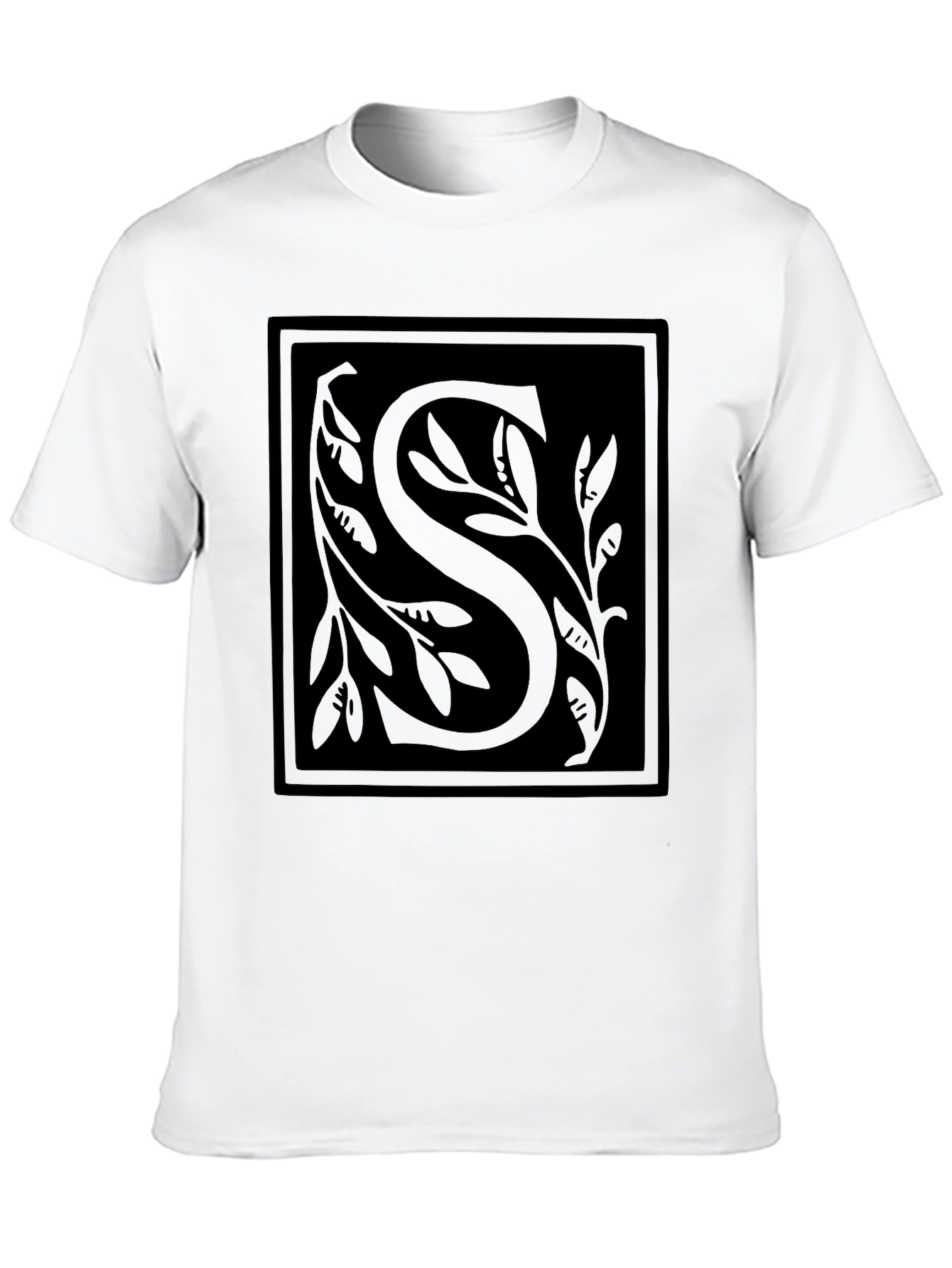 Elegant Black Initial S T-Shirt