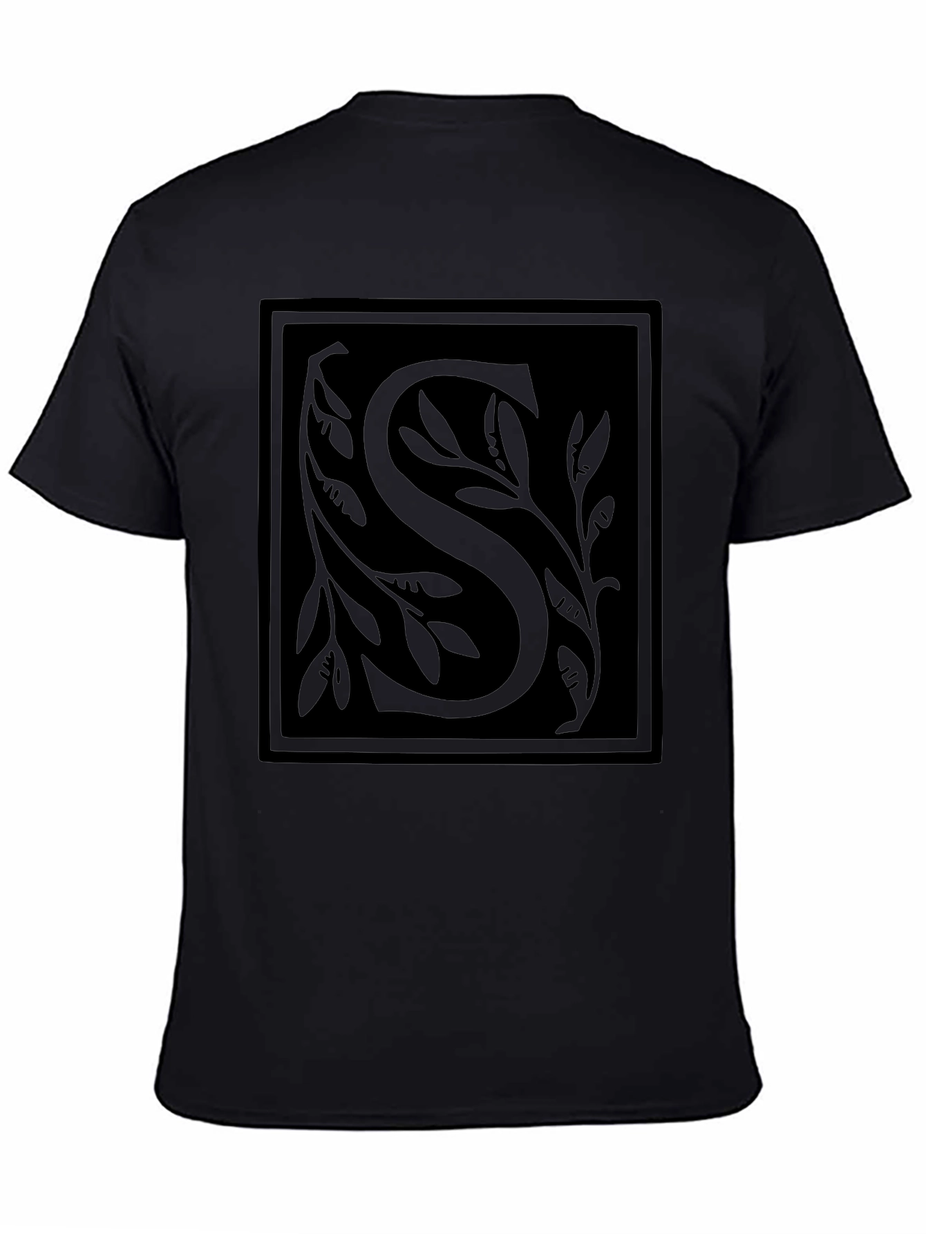 Elegant Black Initial S T-Shirt
